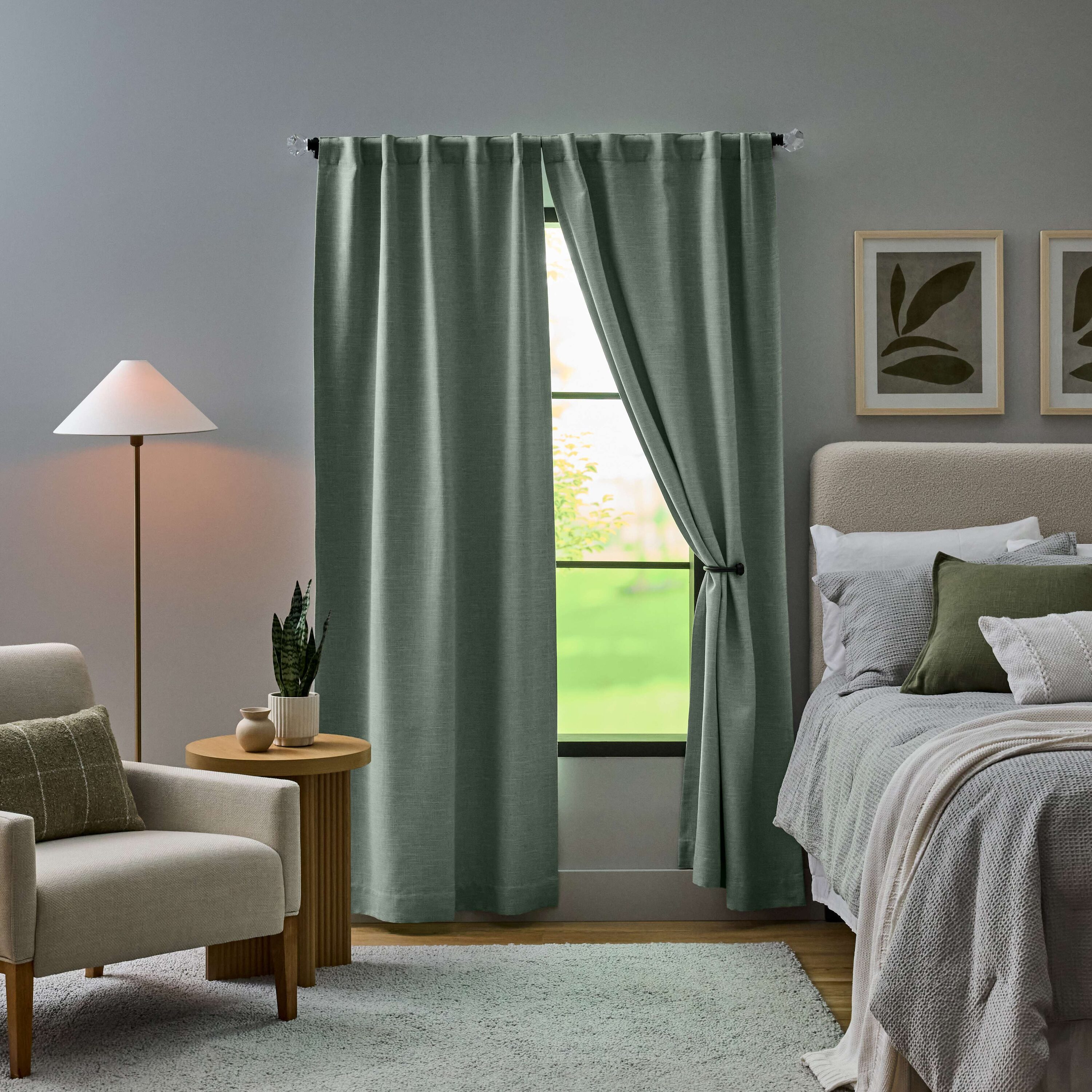 Origin 21 36017 84-in Green Polka dot Blackout Interlined Back tab Curtain panel pair