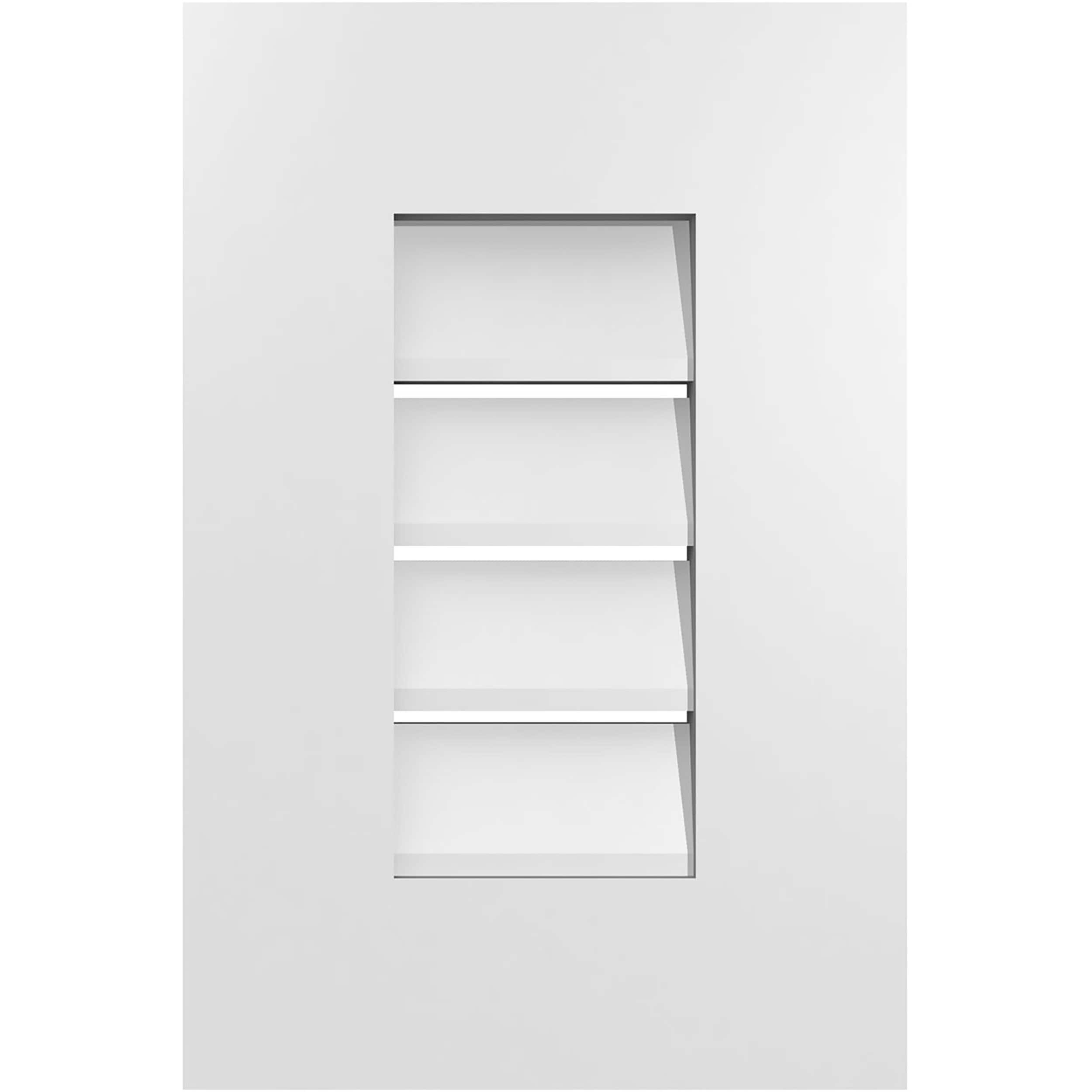 Ekena Millwork GVPVE12X1801SF 12-Inches x 18-Inches Off-white Rectangle PVC Gable Louver Vent