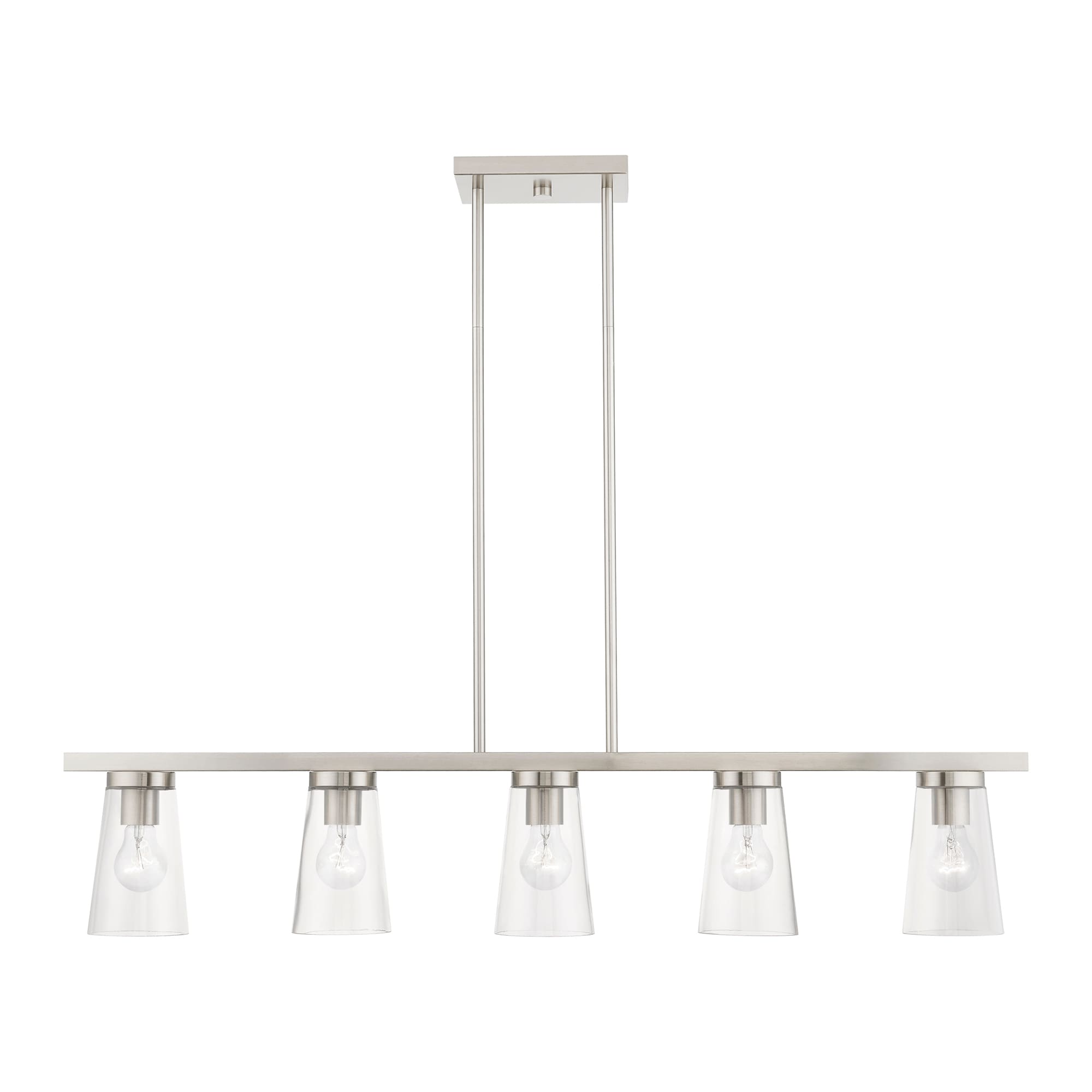 Brushed Nickel 5-Light Chandelier with Clear Glass Shades