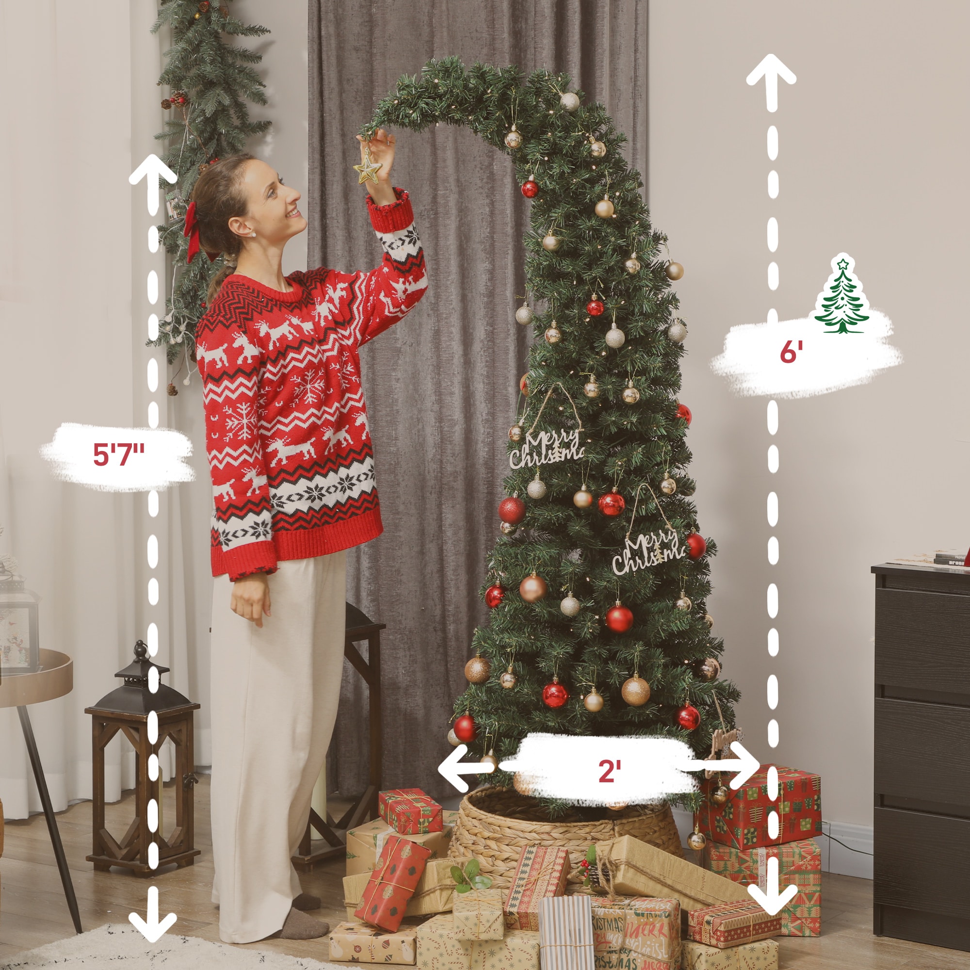 HomCom 83C-083V81GN Artificial-Christmas-Trees - View #3
