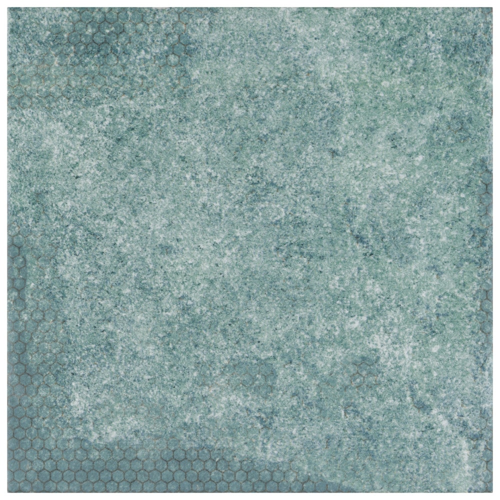 Affinity Tile S1WMZ8MASG Sample - Mandala Sea Green 8-in x 8-in Multi-finish Ceramic Wall Tile