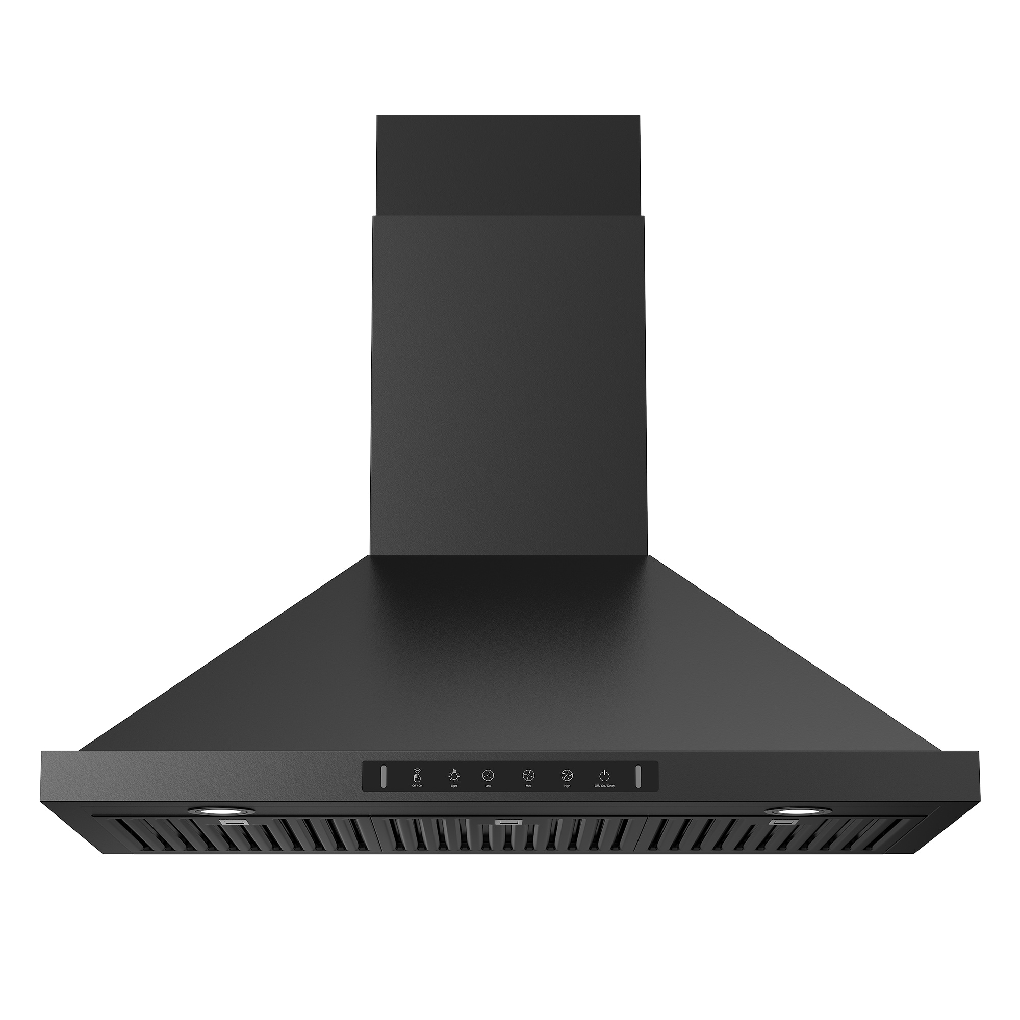 VIKIO VIKP0236BSS 36 inch Convertible 900-CFM Black Wall-Mounted Range Hood with Charcoal Filter