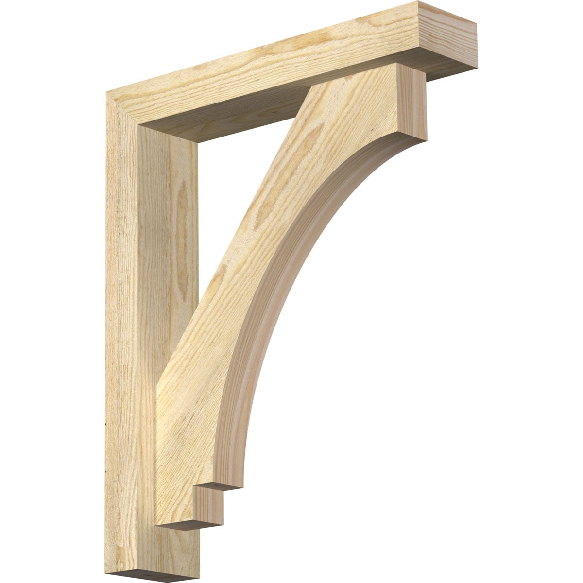 Ekena Millwork 1462813 Imperial Block Rough Sawn Bracket with Offset Brace 4-in x 18-in x 22-in Douglas fir Brown Wood Standard bracket