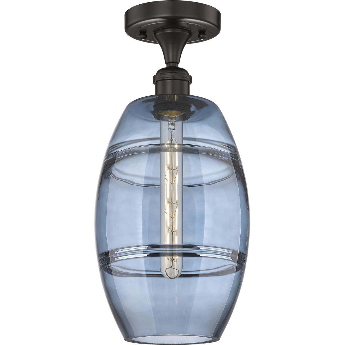 Innovations Lighting 2675097 616-1F-OB-G557-8BL Edison Vaz Semi-Flush Mount