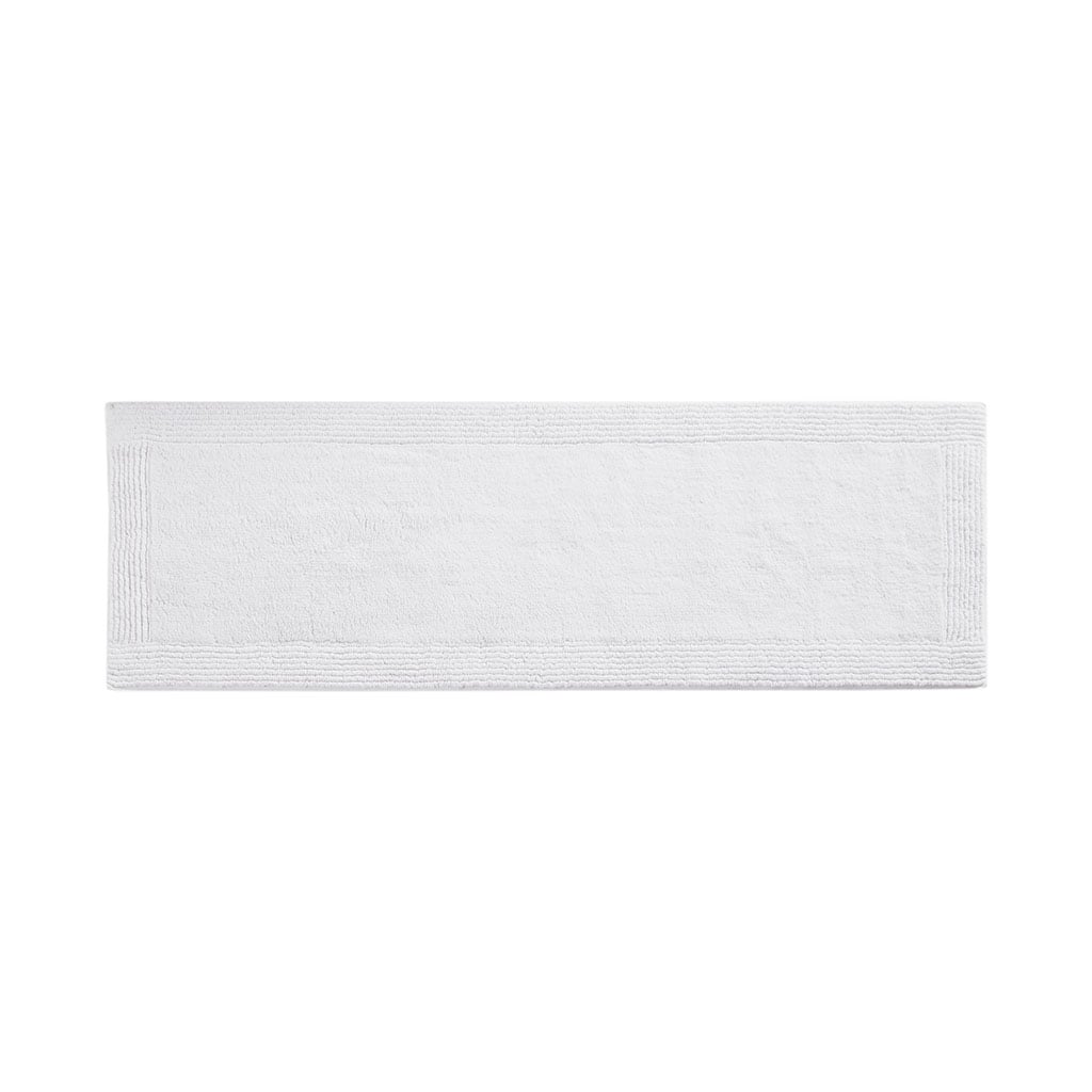 Misopily 100 Percent Cotton Tufted Bath Rug White 24 x 72 Inch 3000 GSM Reversible Dense Plush Machine Washable Oeko Tex Certified