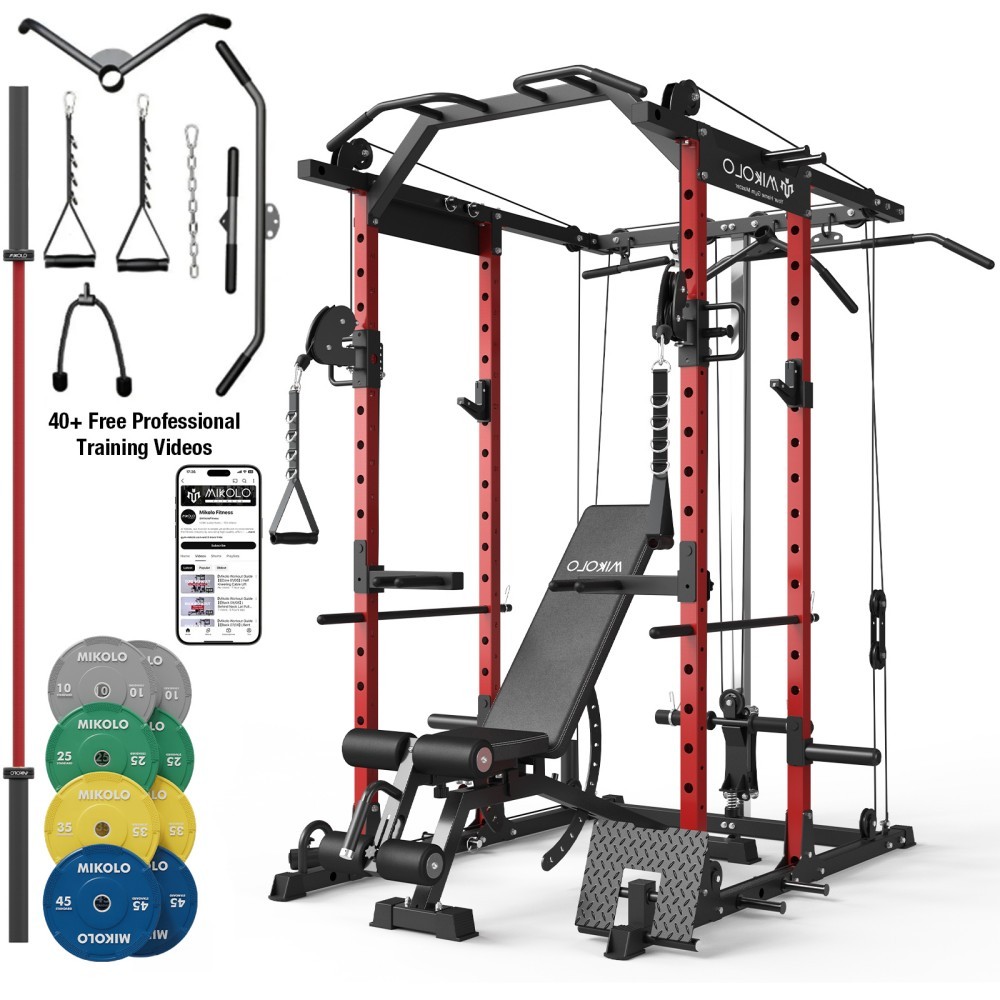 Mikolo K6 Power Rack Cage Package- 1500LBS Capacity Weight Cage ...