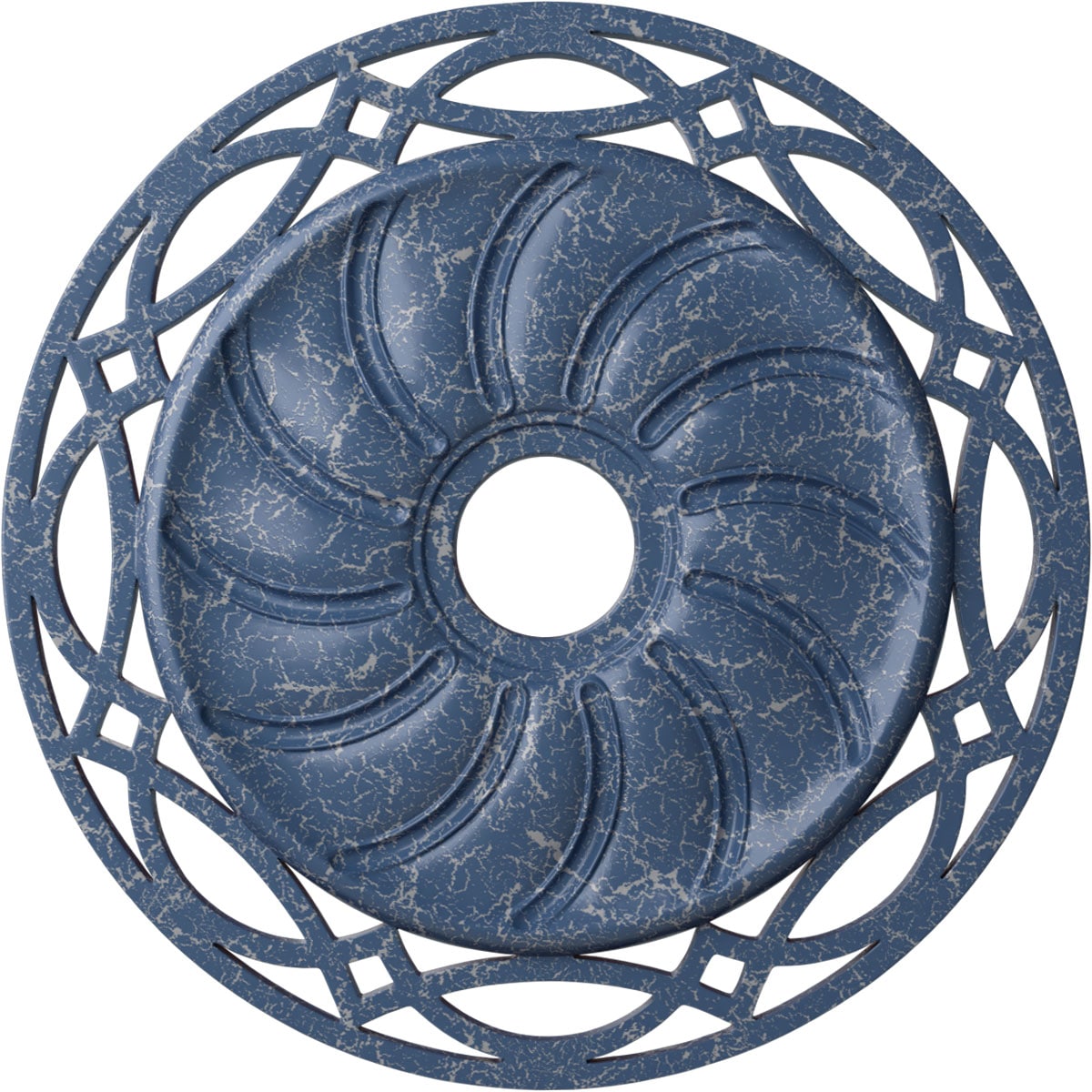 Ekena Millwork CM26LOAMC Loera 26.625-in W x 26.625-in L Painted Americana Crackle Polyurethane Whole Ceiling Medallion