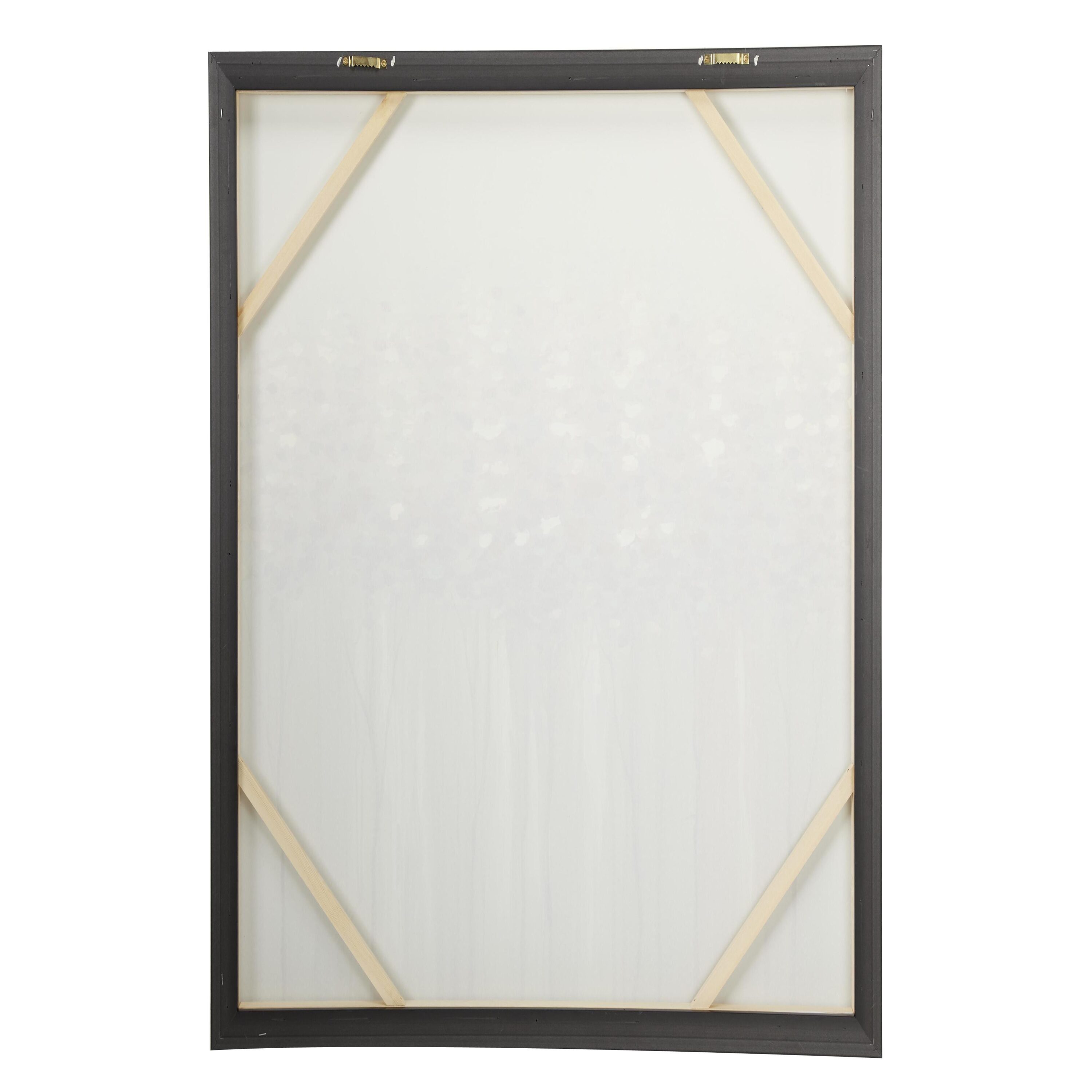 White and Beige Abstract Tree Framed Canvas Wall Art