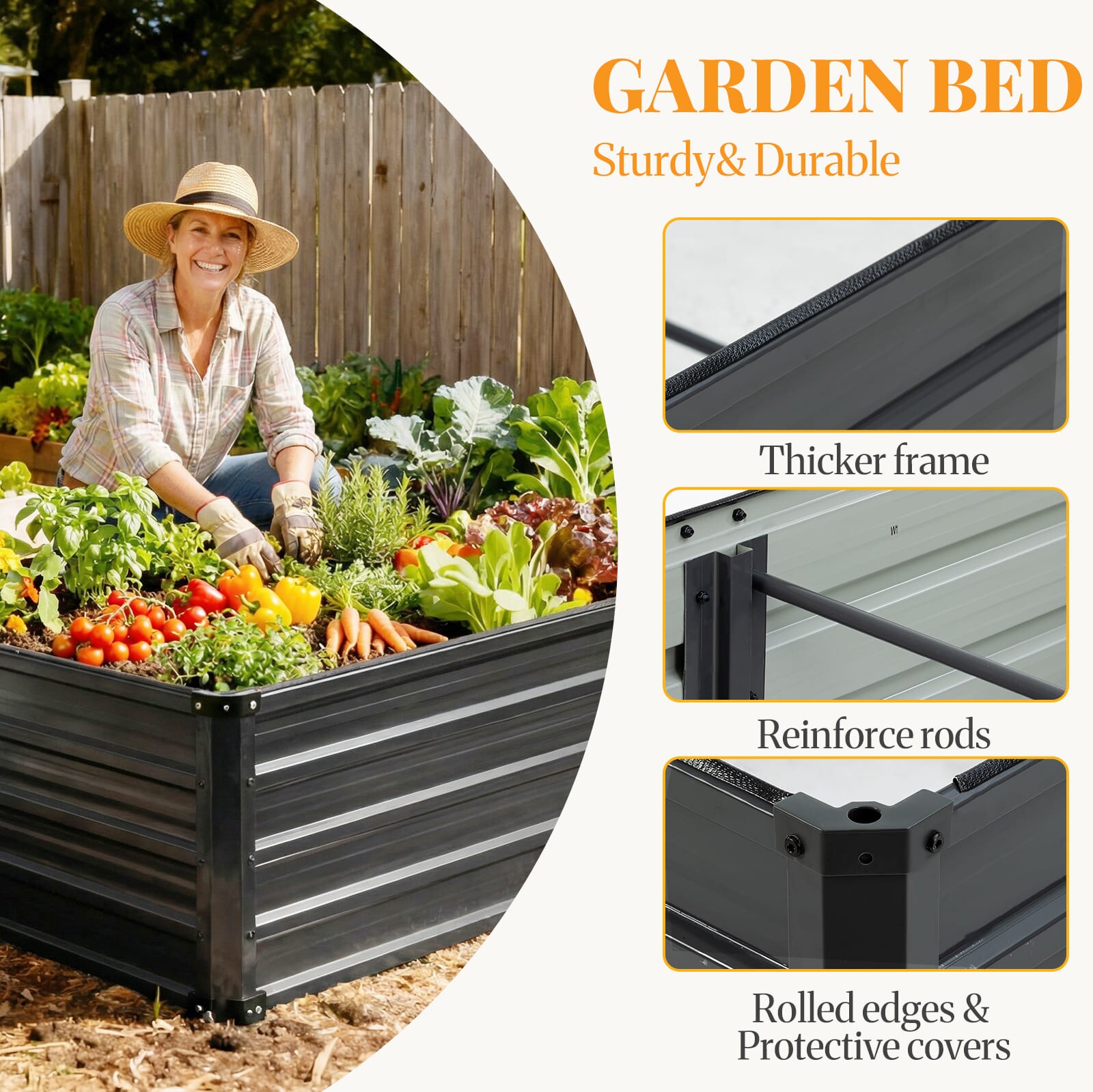 Sweetcrispy L-ZZC-J2FT-GY Raised-Garden-Beds - View #3