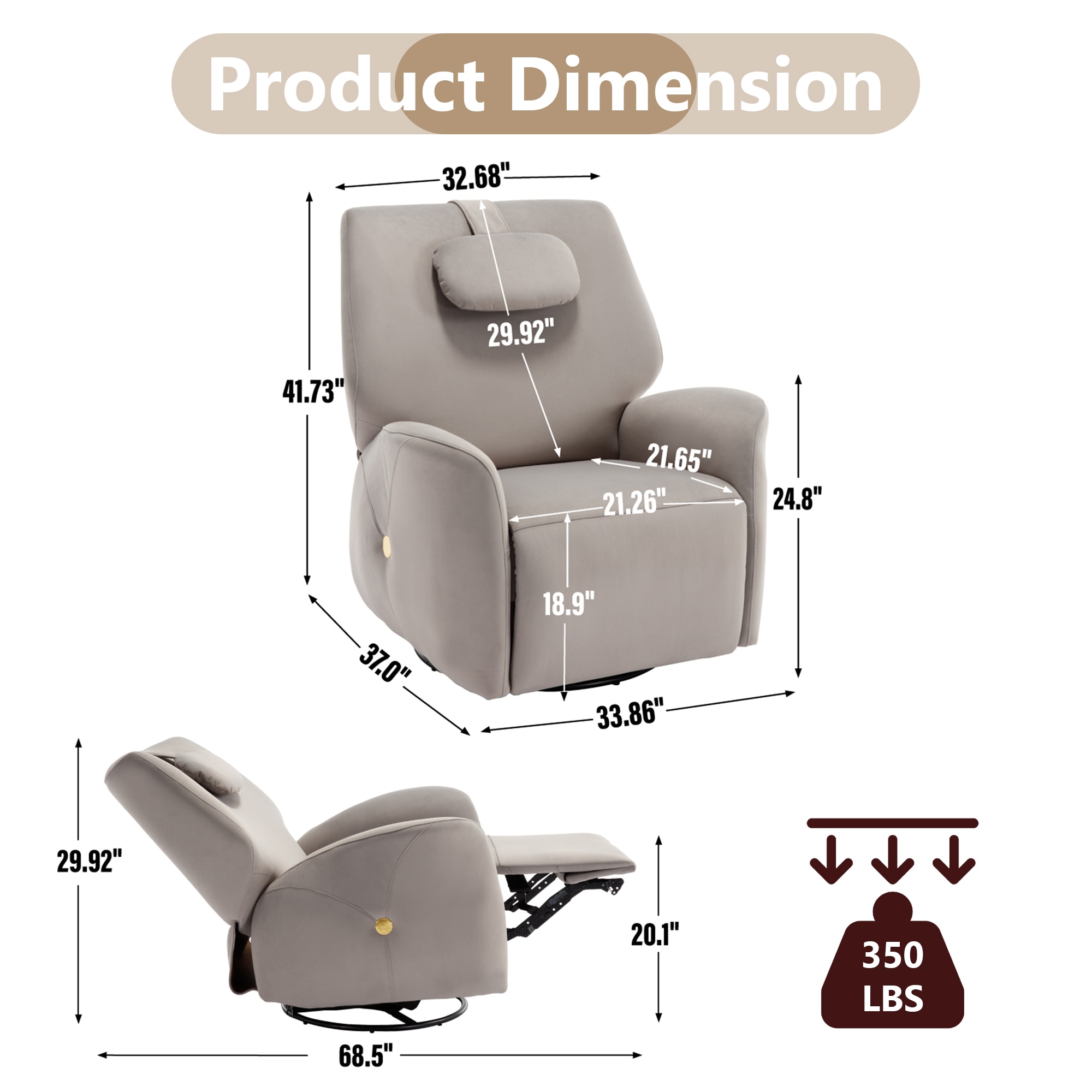 Boyel Living BL-CM806GY recliners - View #3