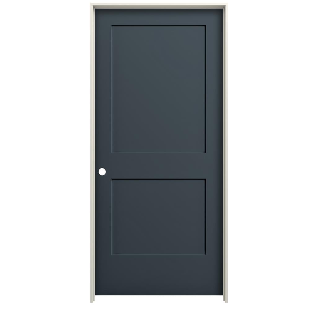 RELIABILT LO1004066 24-in x 80-in Slate Hollow core 2-panel square Right hand Smooth Prefinished Molded composite Flat Jamb Single Prehung Interior Door