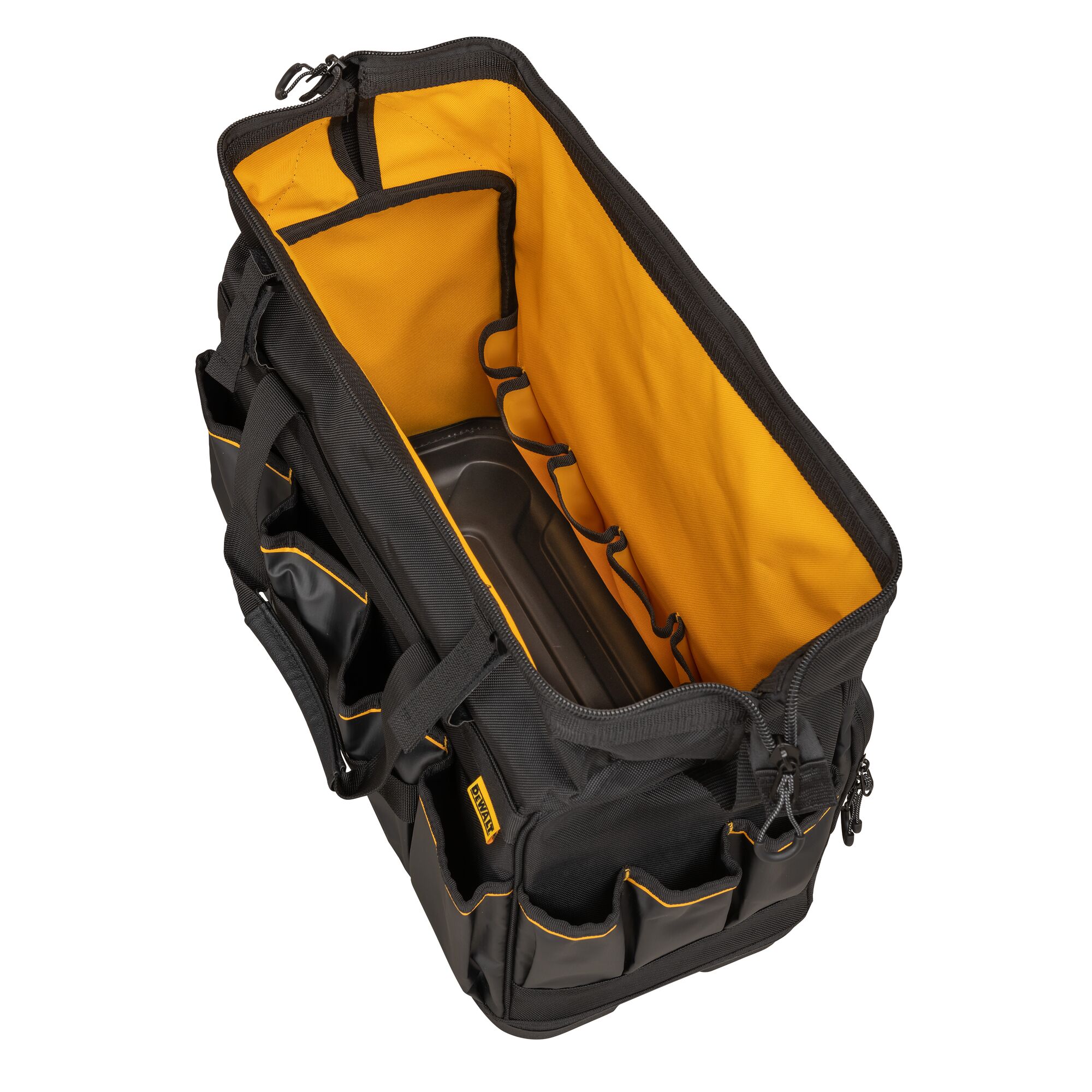 DEWALT Black Yellow Ballistic Nylon 11.375 in Zippered Tool Bag