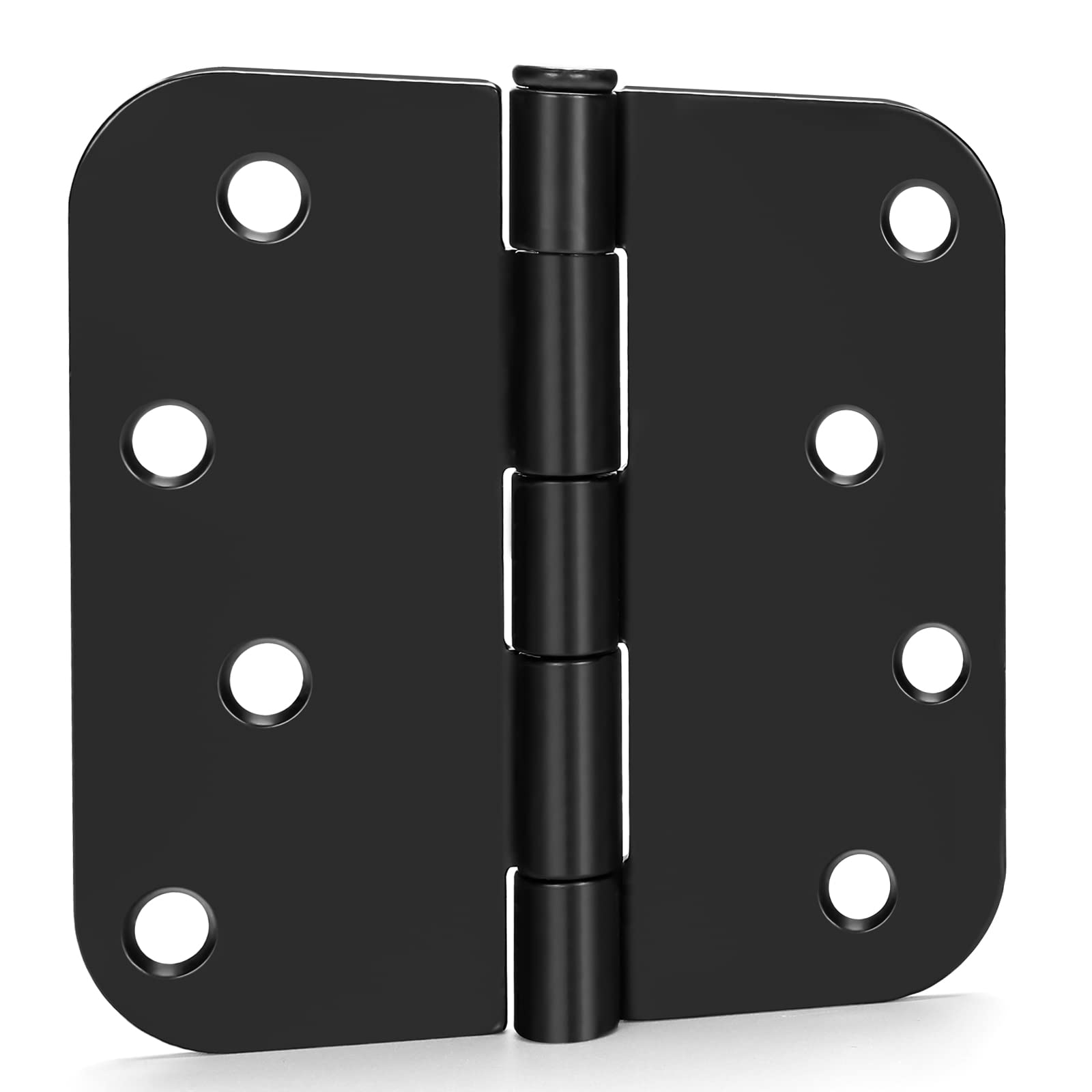 Misopily  Pack of 3 Matte Black Heavy Duty Iron Door Hinges 4 Inch x 4 Inch Interior and Exterior Black Door Hinges with 5 8 Radius Corners