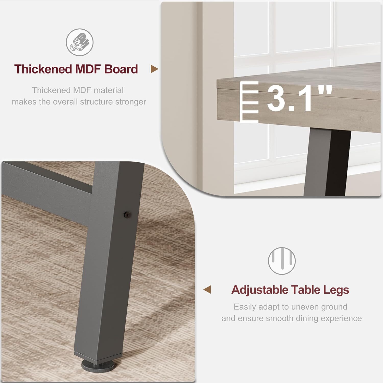 WhizMax XSN-PHO-33FW-GR Dining-Tables - View #5