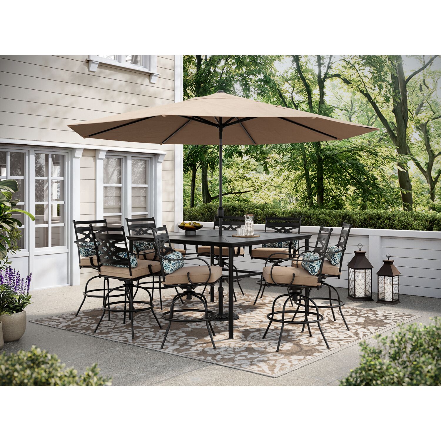 Hanover MCLRDN9PCBRSW8-SU-T Patio-Dining-Sets - View #4