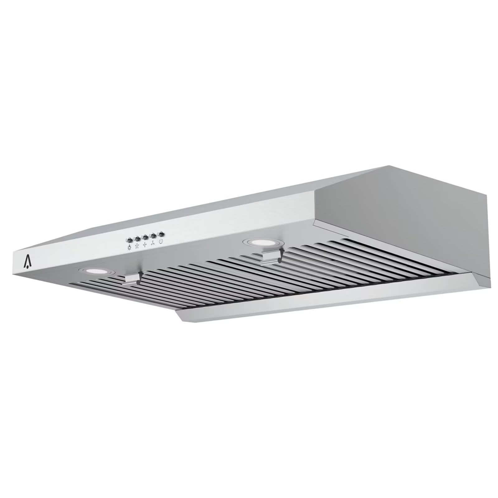 Qeetex JXNAG-PHO-1325YIID Range Hood 30 inch 400 CFM Under Cabinet Range Hood with Strong Suction Stainless Steel Kitchen Hood with 3-Speed Exhaust Fan and 2 Bright LED Lights