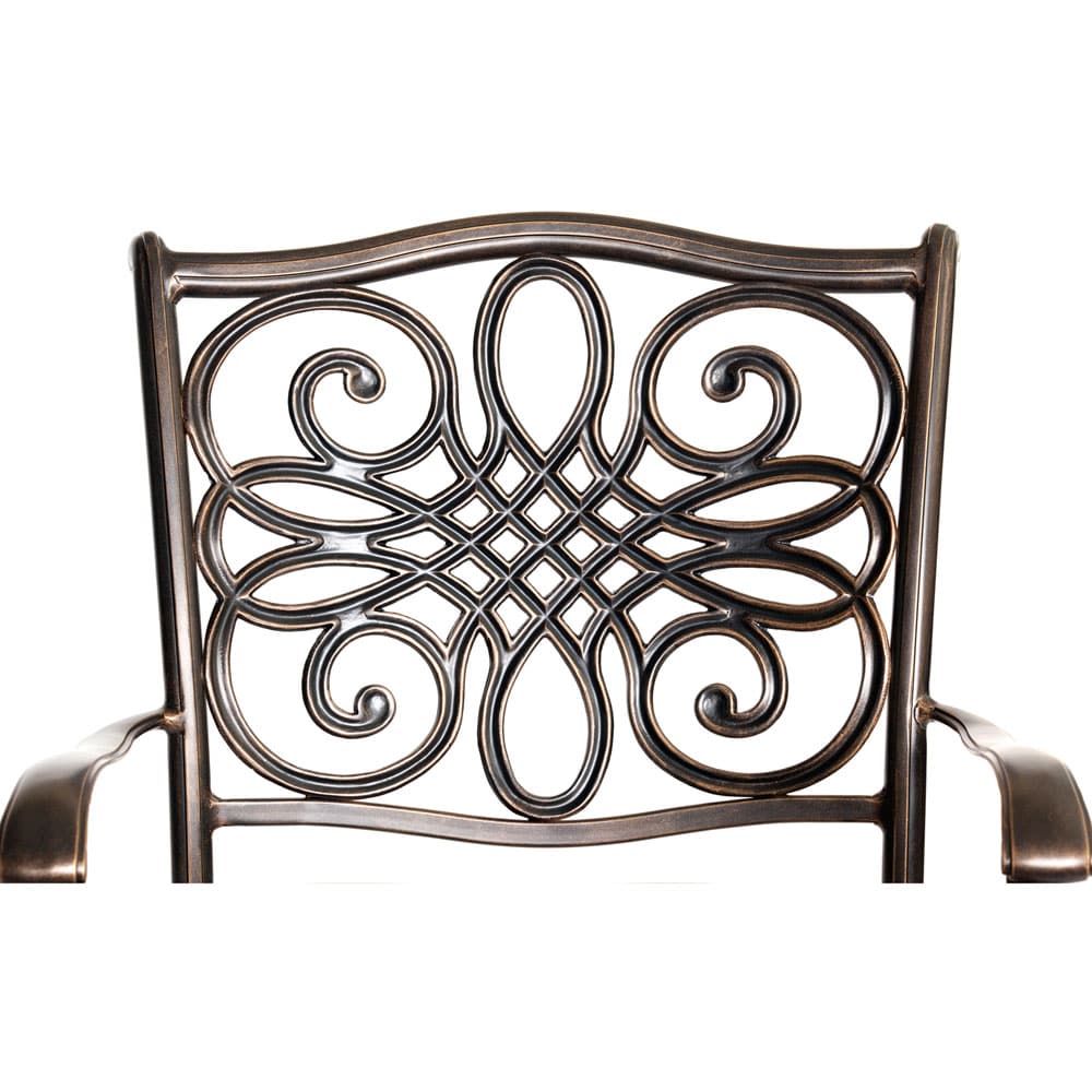 Elegant Traditions 3-Piece Bronze Bistro Set with Swivel Chairs and Glass-top Table