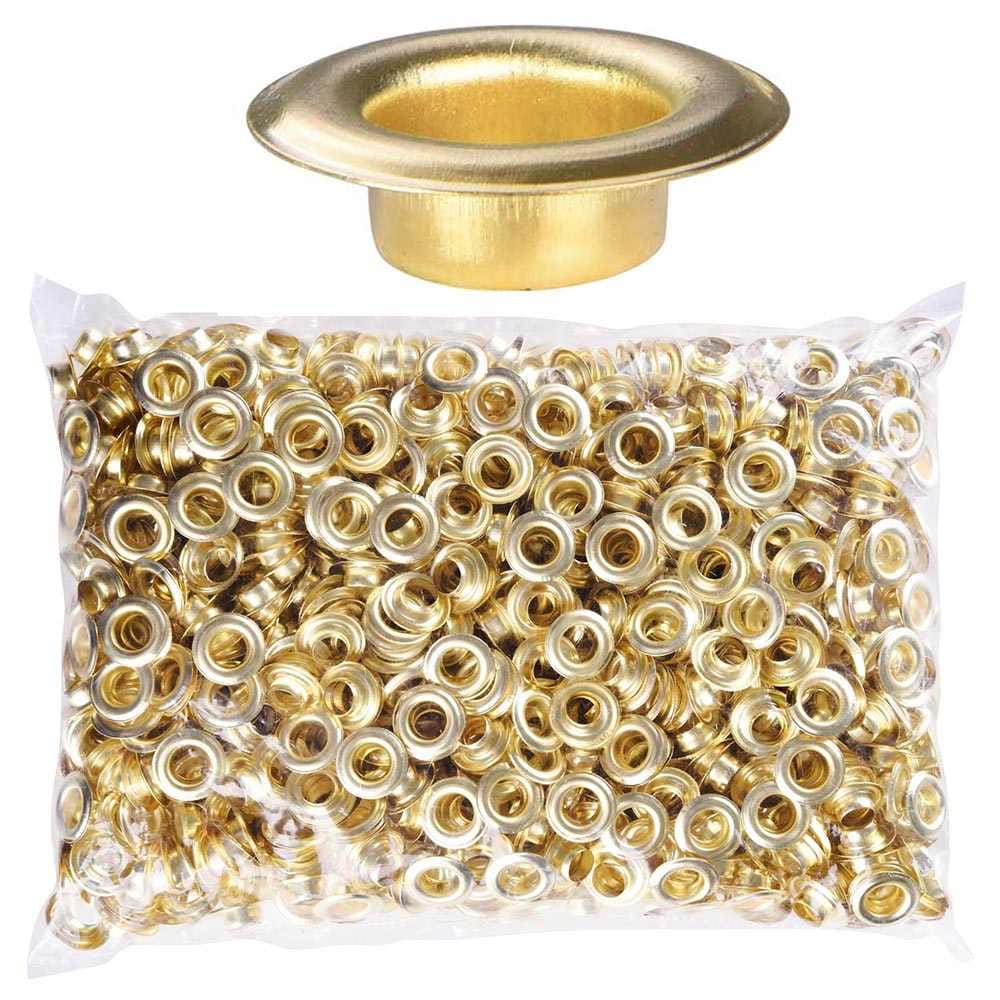 Yescom 1000 pcs 3/8 inch Grommet Kit Size 2 Eyelets without Washers Brass YES0386 #25GME004-10MM-BRS-LO