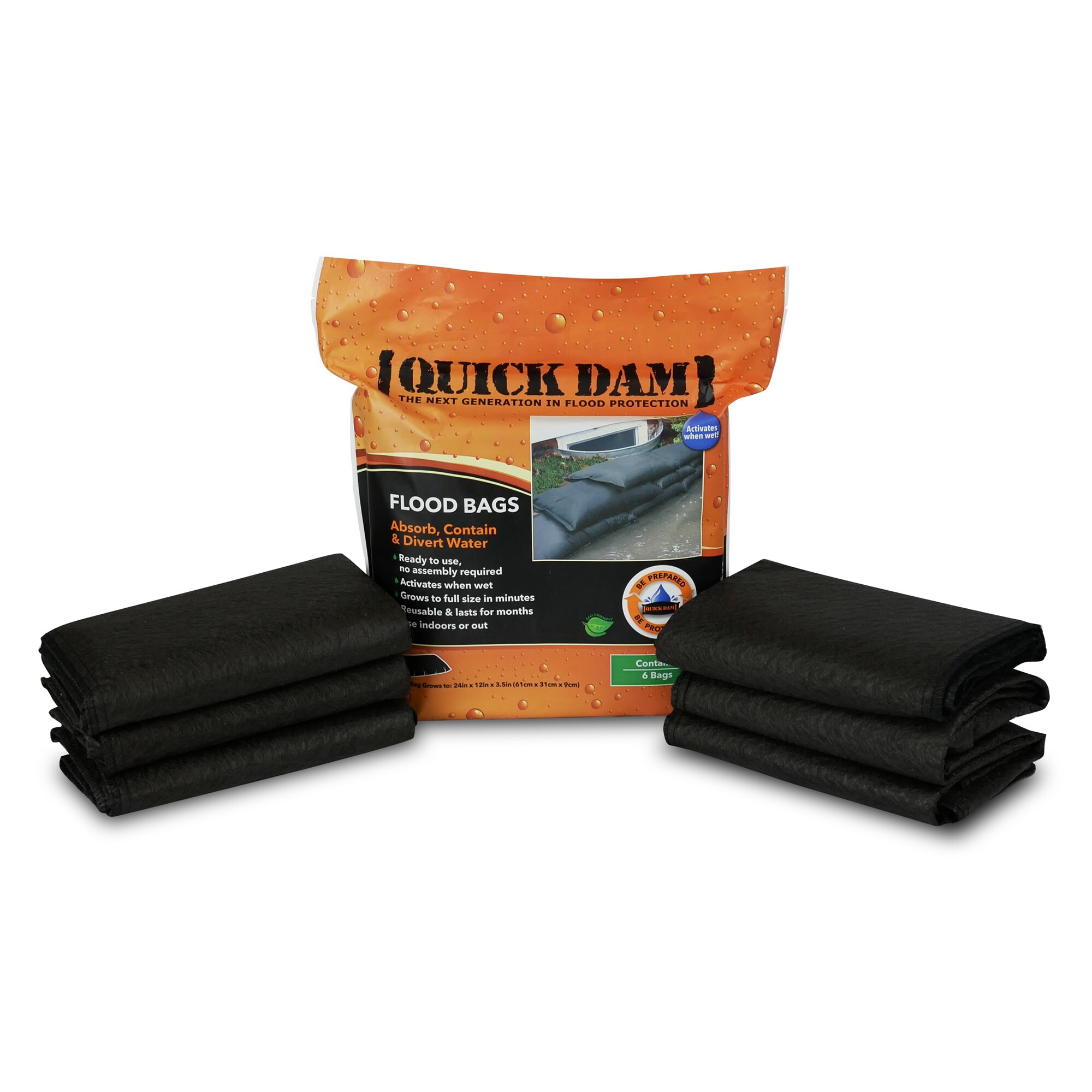 Quick Dam 6-Pack 24-in L x 12-in W Self-inflating Flood Bag in the Flood  Bags department at
