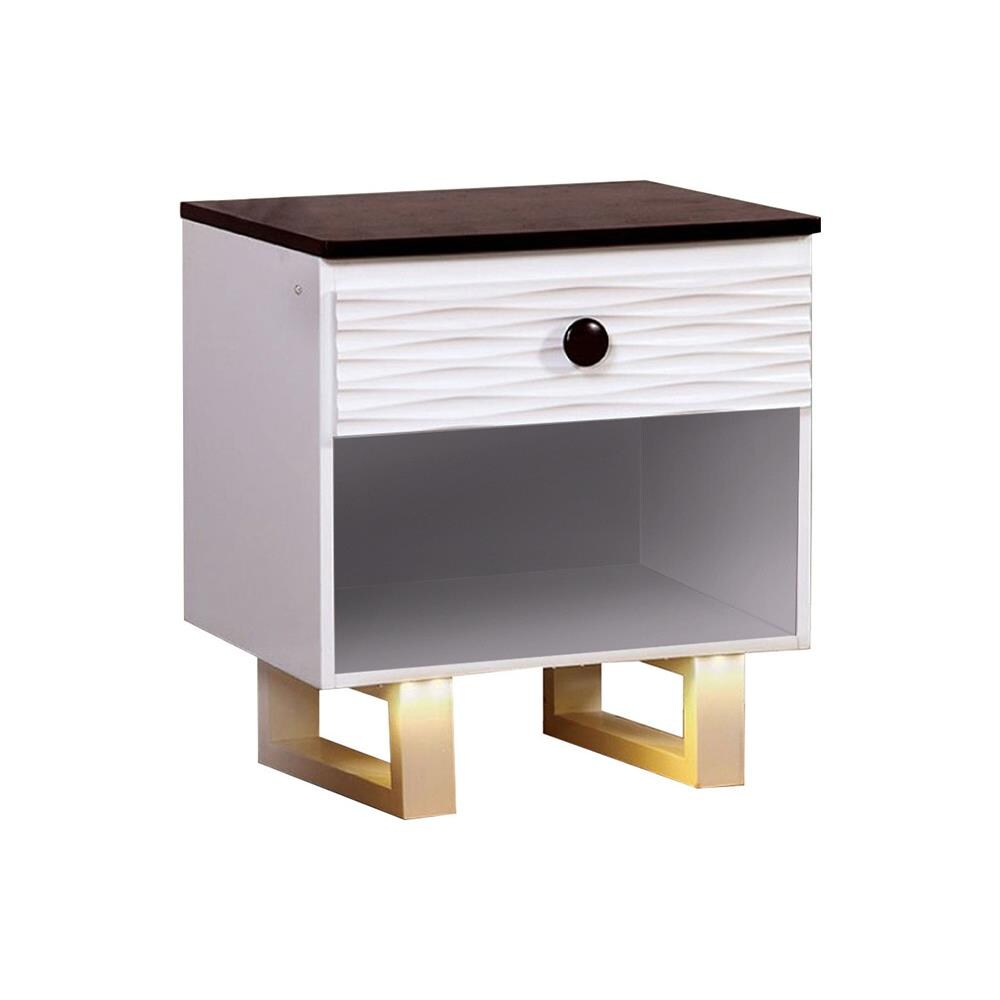 Benzara BM123049 White Nightstand