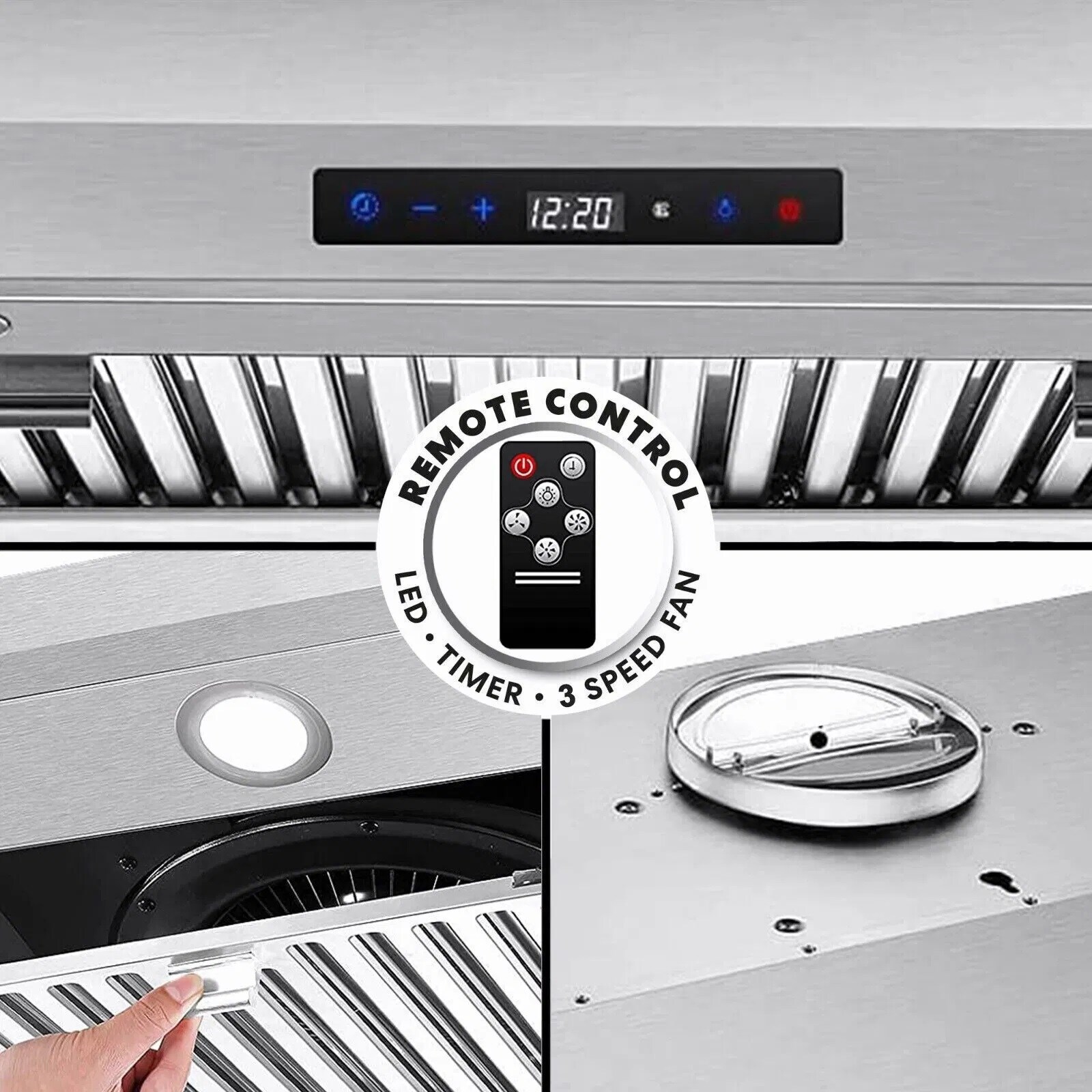 Kahomvis GEHT-QPC2-DGG Undercabinet-Range-Hoods - View #9