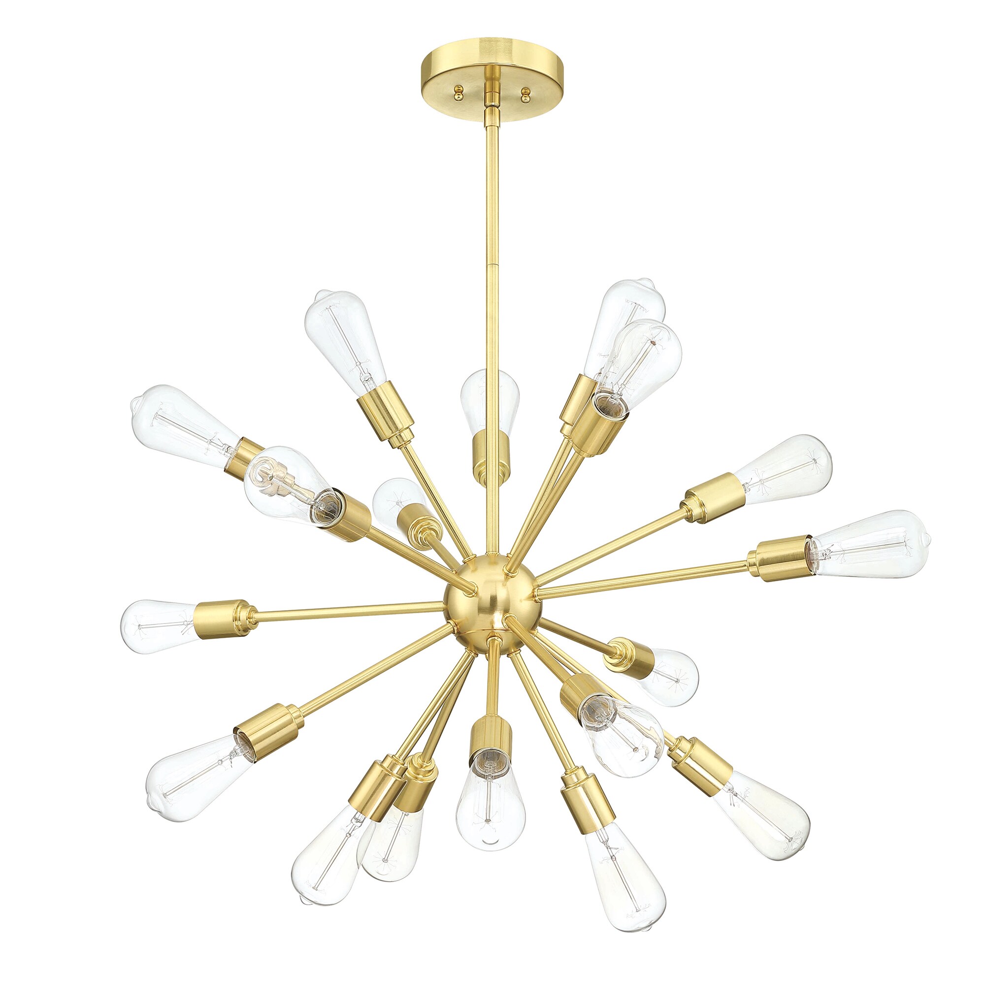 WELLFOR TTC53618BB TC Chandelier 18 -Light Gold Modern/contemporary Bare bulb For Use in Bedrooms, Dining Rooms, Foyers, Kitchens, Living Rooms Chandelier
