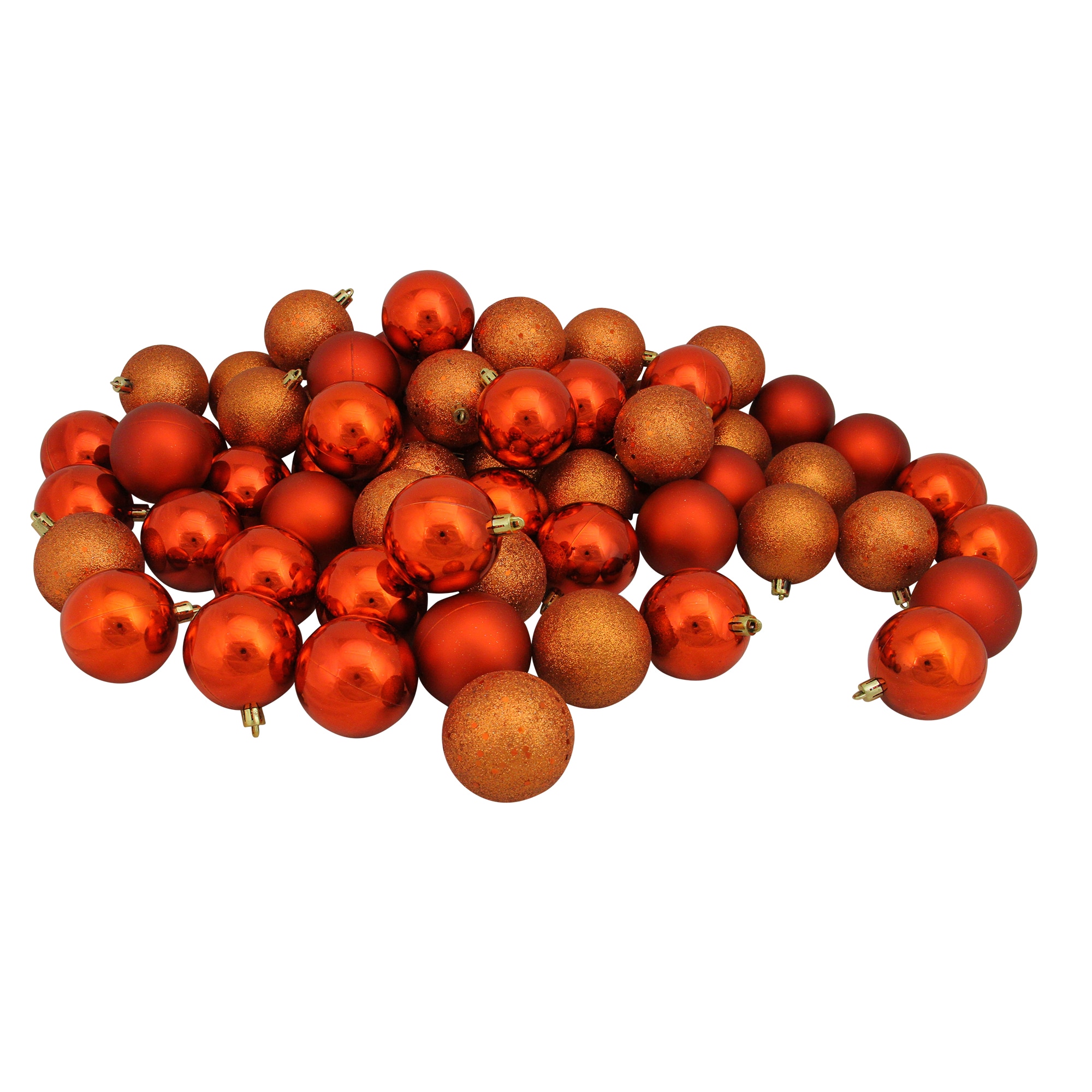 Northlight 32275629 60 -Pack Orange Ball Standard Indoor Ornament set Shatterproof