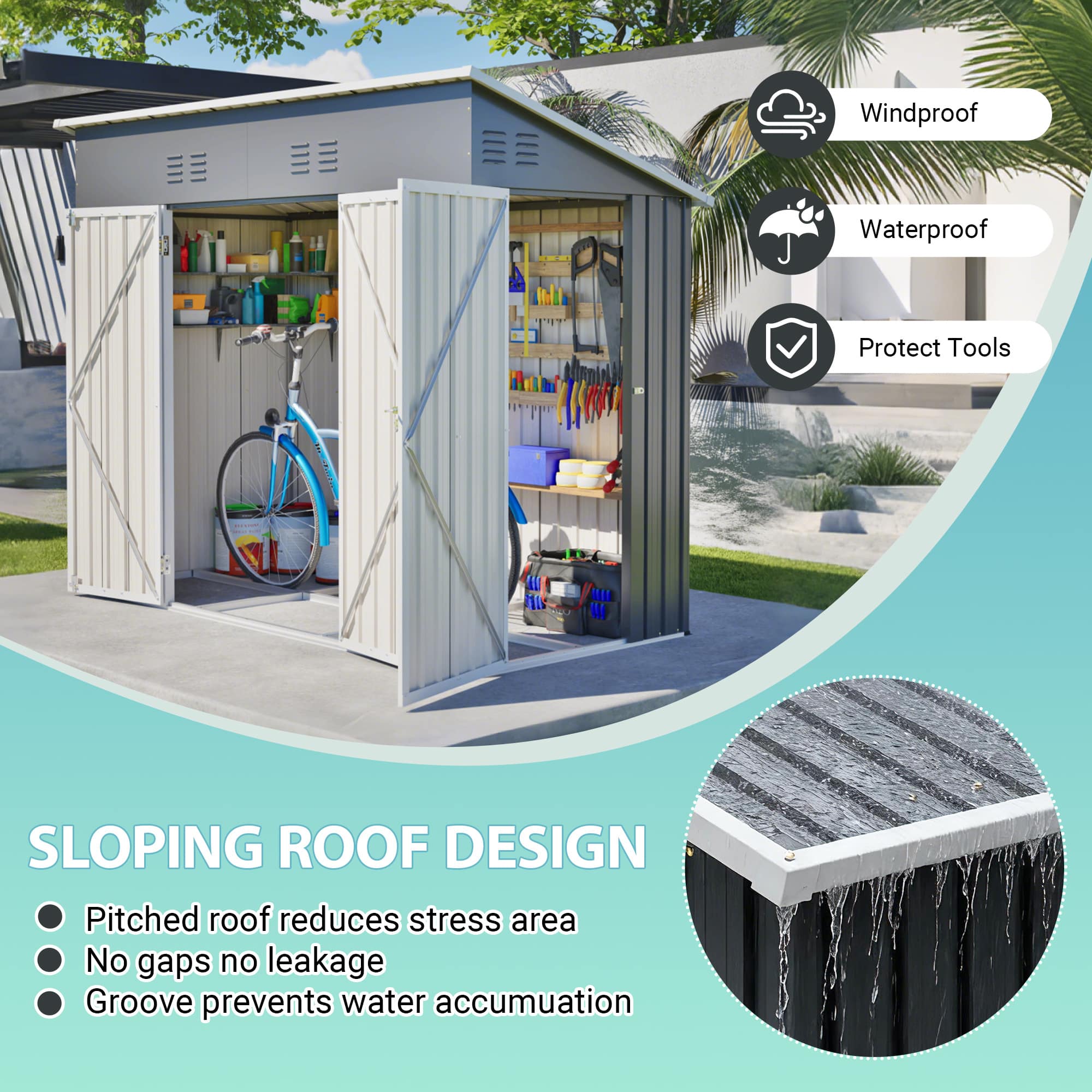 Rbied HCZJ-A653W Metal-Storage-Buildings-Sheds - View #6