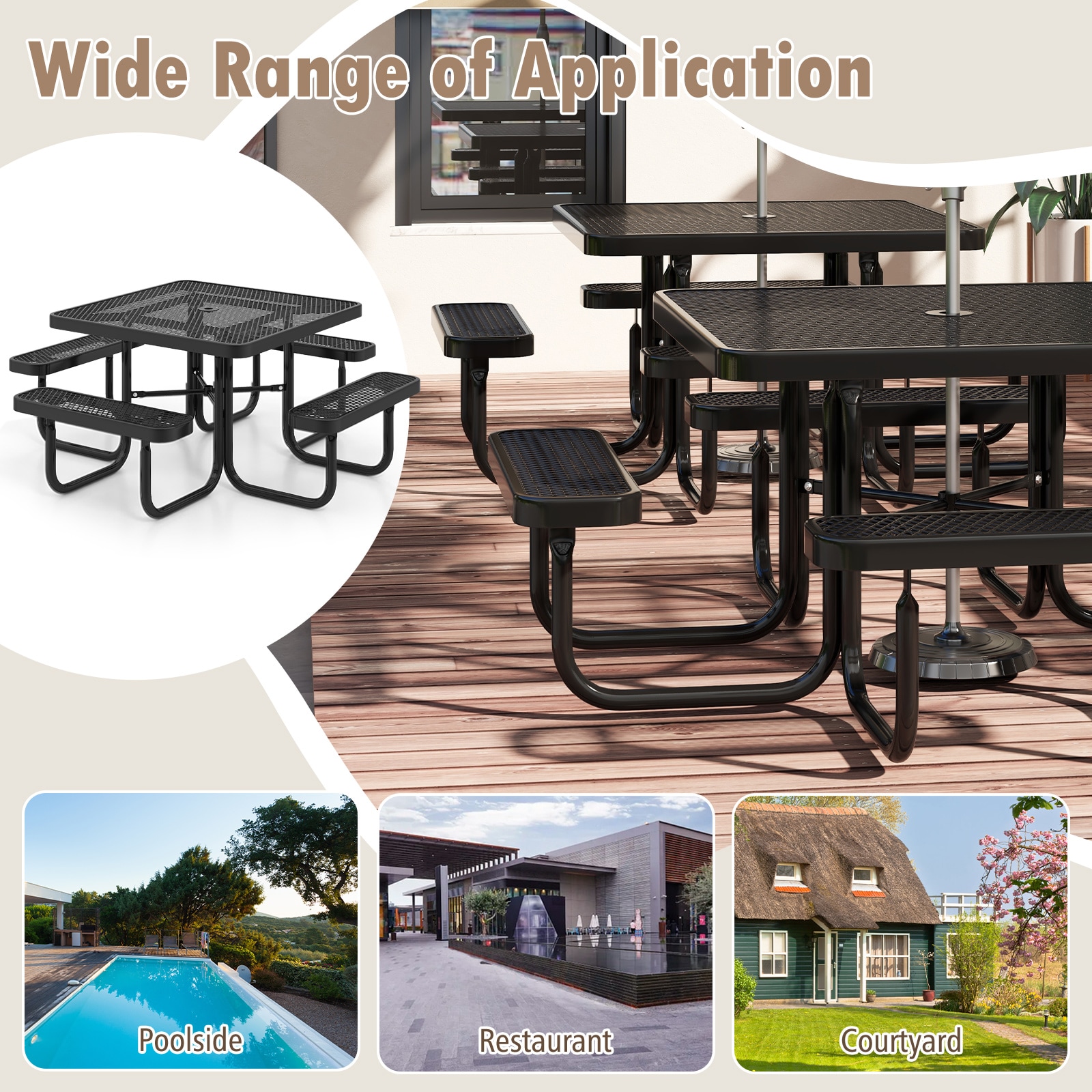 LIVIZA TDZ11797BK-X Picnic-Tables - View #5
