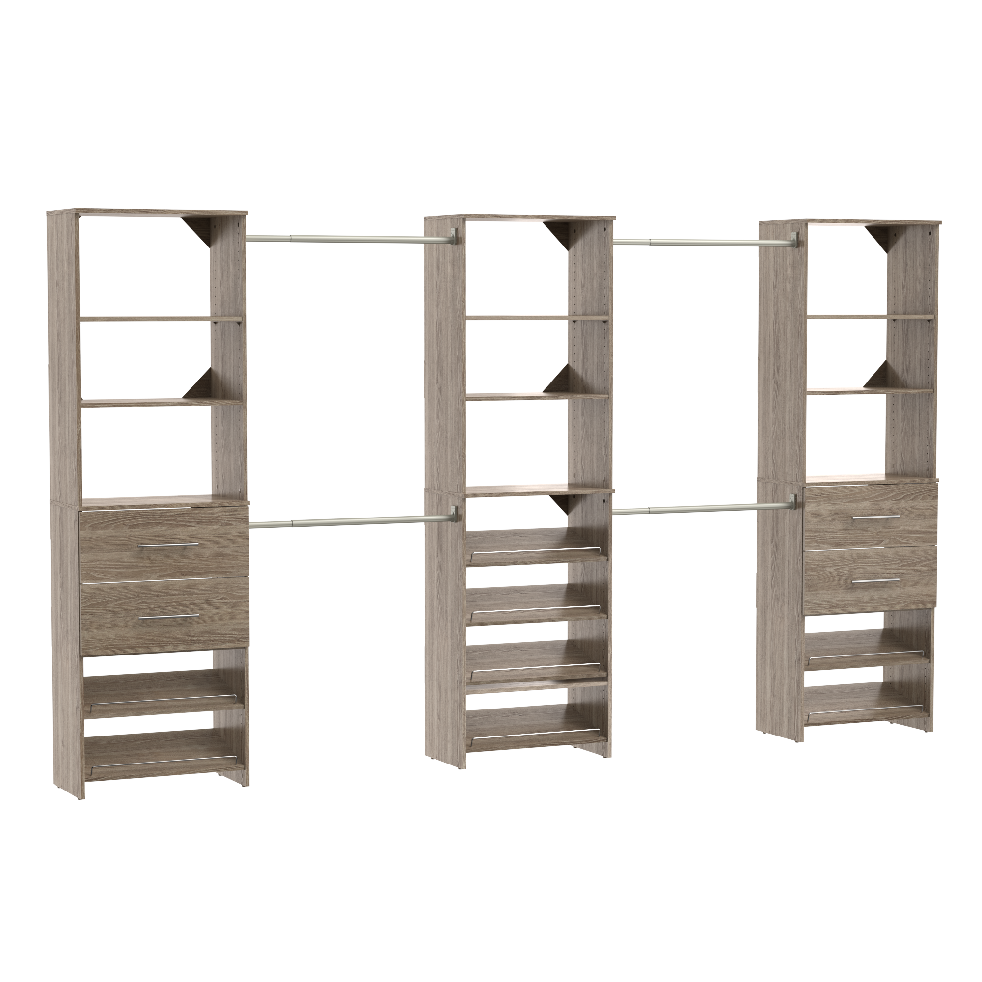 ClosetMaid 10000-04190 BrightWood Kit 12.1-Feet to 12.1-Feet W x 6.8-Feet H Latte Solid Shelving Wood Closet System