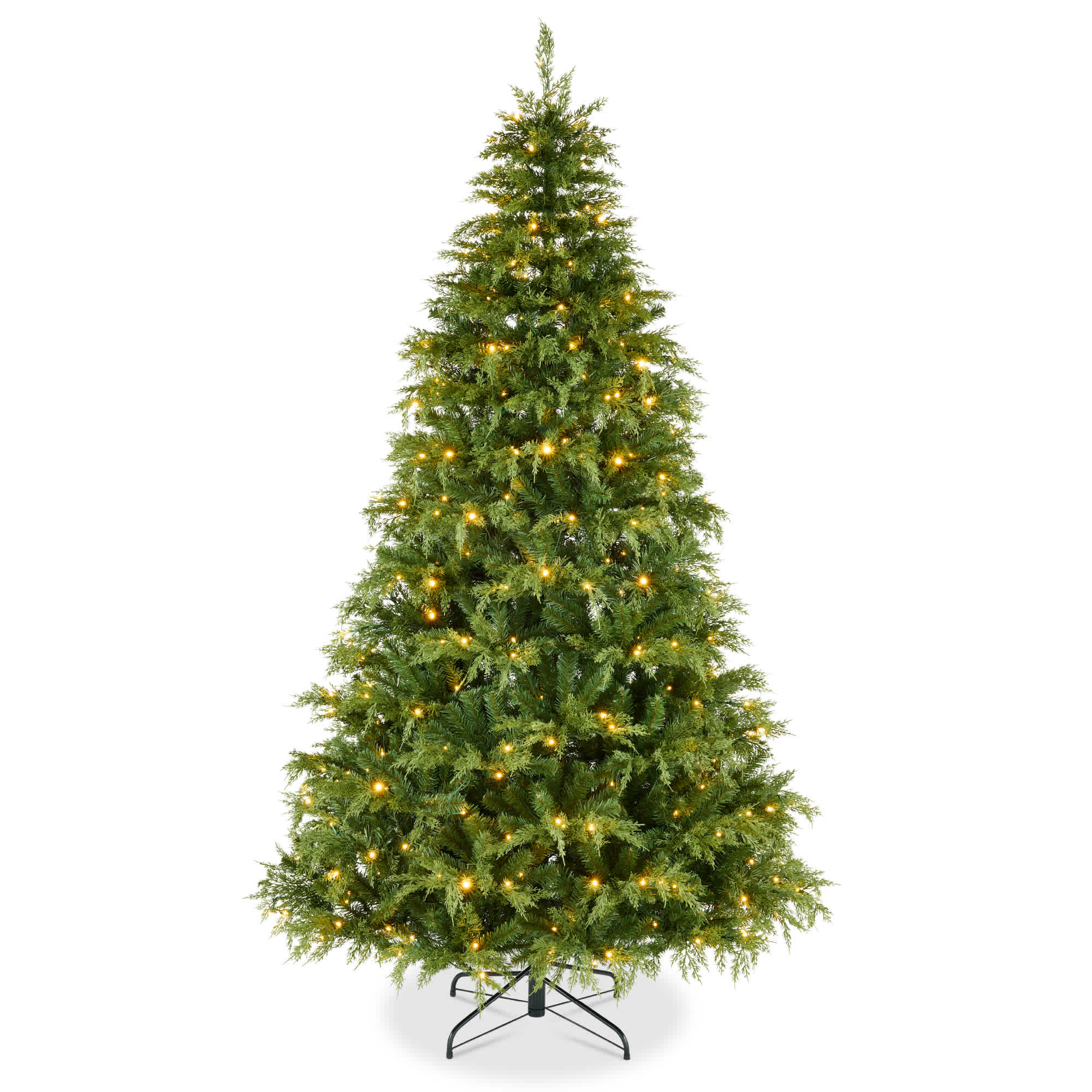 Best Choice Products  Pre-Lit Cedar Cypress Christmas Tree w/Twinkling Lights 9ft Lighted Artificial Holiday Decor White  Multicolored LEDs