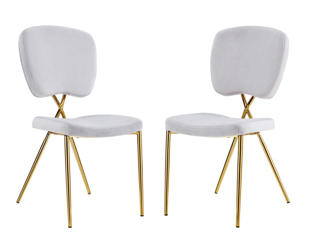 Chic Home Design FDC9587-LW Set of 2 Chrissy Contemporary/Modern Velvet Upholstered Dining Side Chair (Wood Frame)