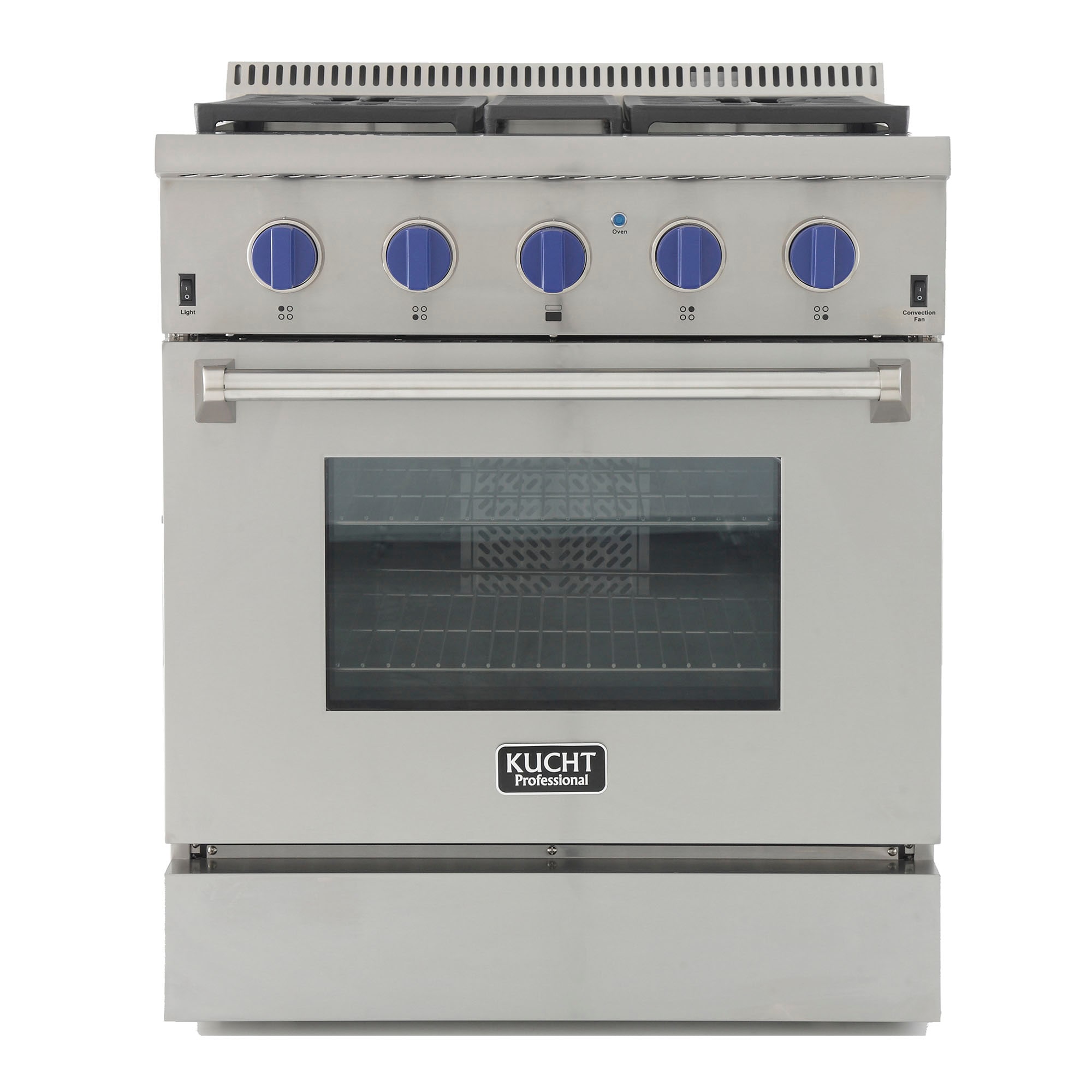 Kucht KRD306F-B 30-in dual fuel range 30-in Deep Recessed 4 Burners Convection Oven Freestanding Dual Fuel Range (Stainless Steel)
