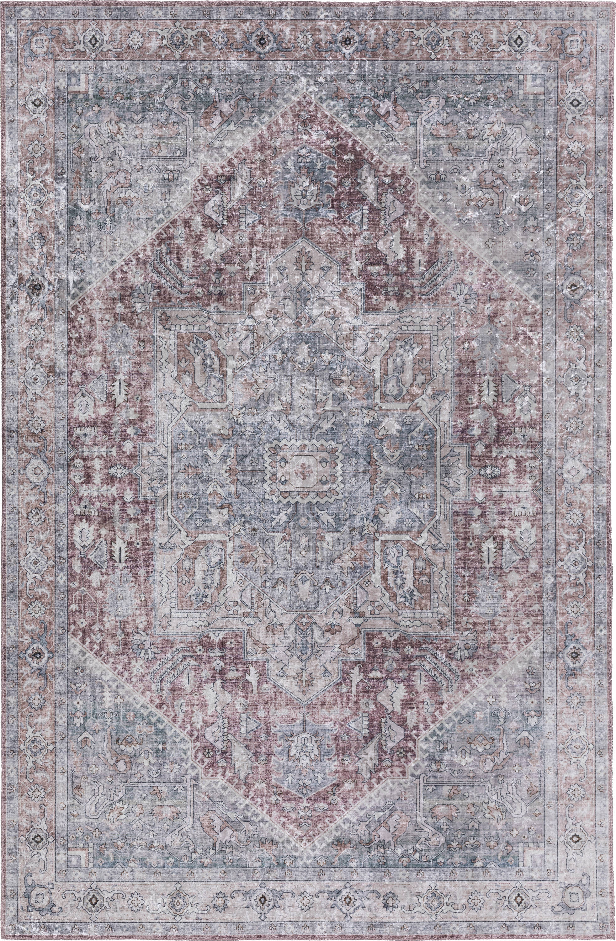 Addison Rugs AAV37RO3X5 Avignon 3 x 5 Rose Indoor Medallion Farmhouse/Cottage Area Rug