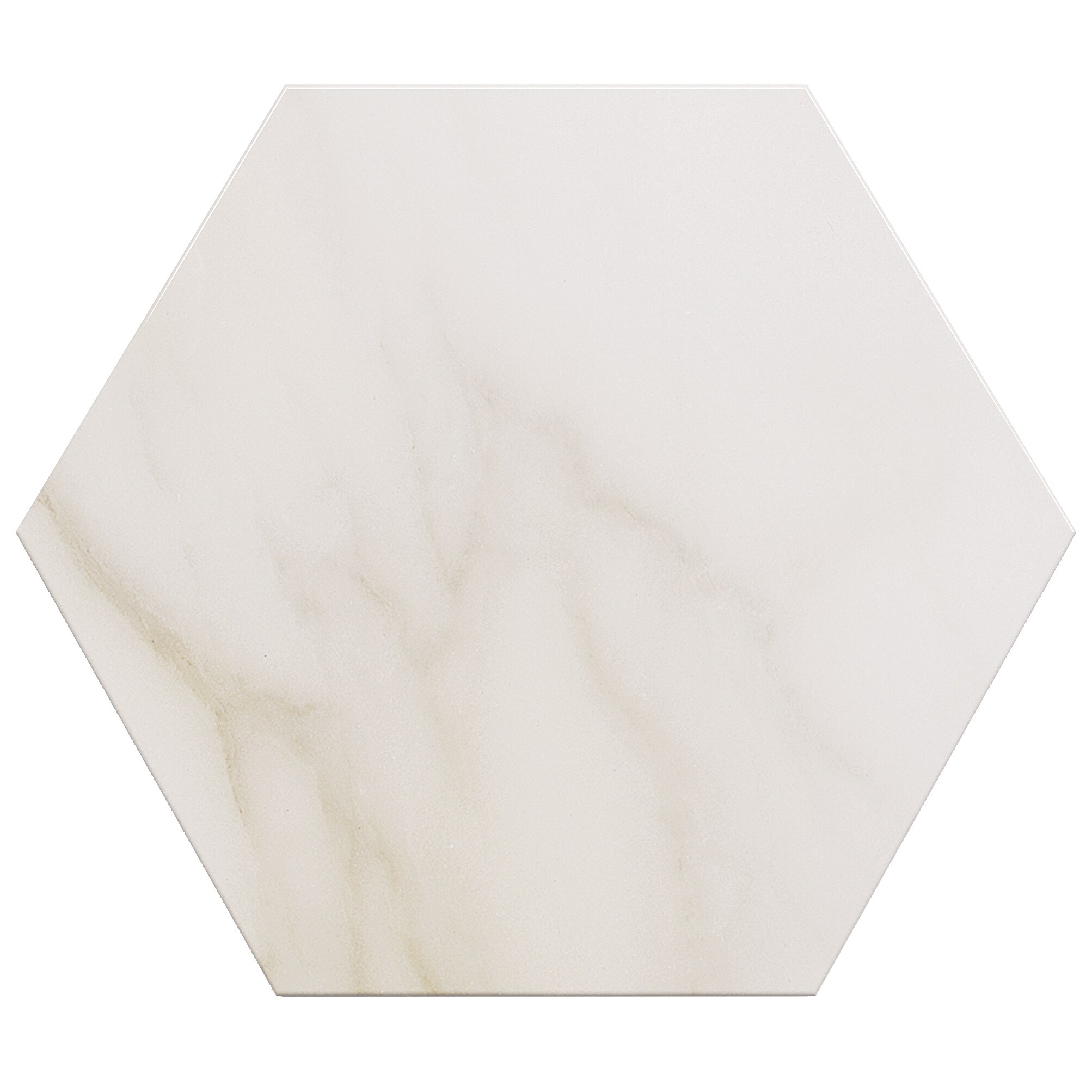 Artmore Tile EXT3RD108042 Sample- Arsenale Calacata 6-in x 8-in Matte Porcelain Marble Look Hexagon Floor and Wall Tile