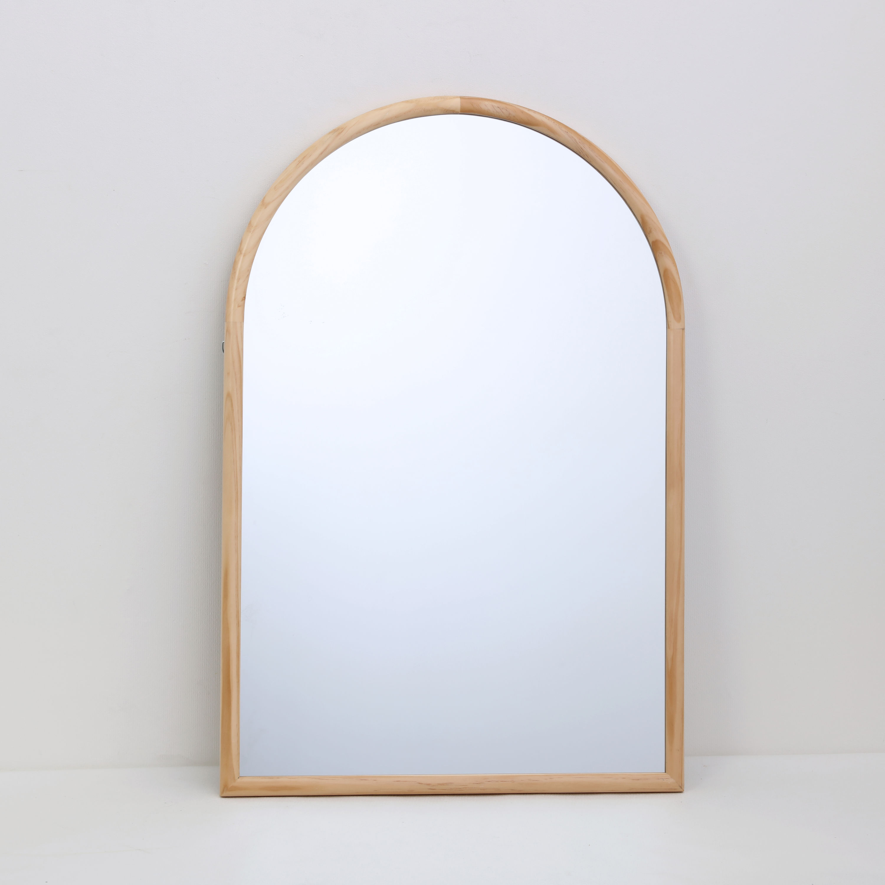 allen + roth 24-in W x 36-in H Arch Natural Framed Wall Mirror