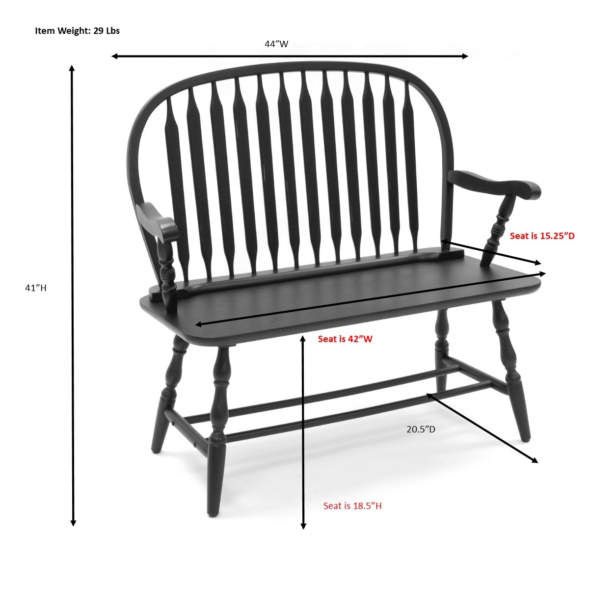Carolina Cottage 42-ELM bench - View #8