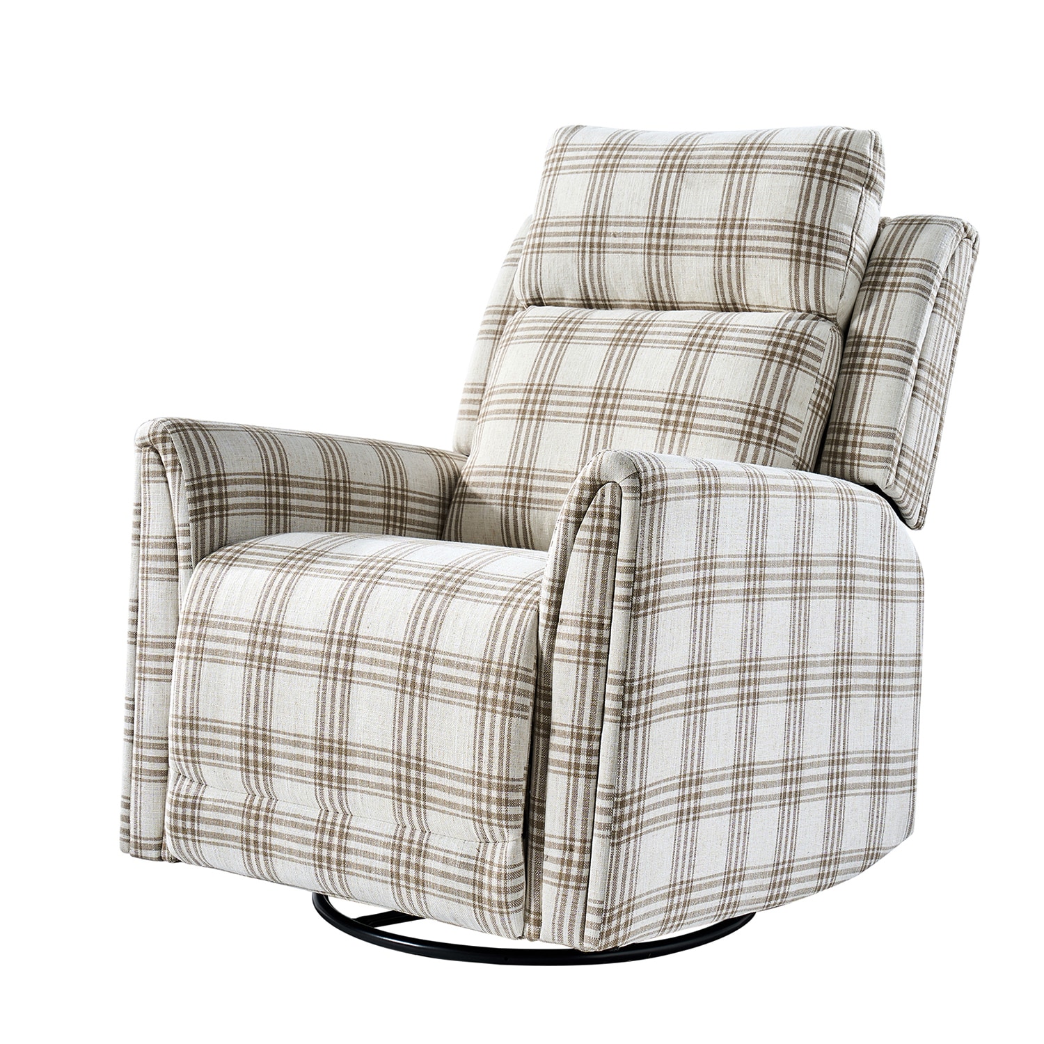 14 Karat Home Alfons TAN Linen Upholstered Powered Reclining Swivel rocker Recliner