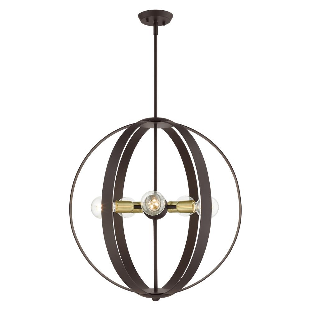 Livex Lighting 46416-07 Modesto 5 -Light Matte Bronze Industrial For Use in Bathrooms, Bedrooms, Dining Rooms, Foyers, Kitchens, Living Rooms Chandelier