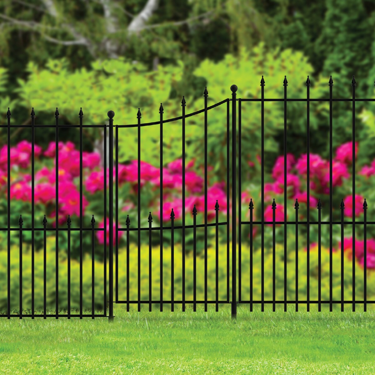 YARDLINK 4-ft H x 2-ft W Black Steel Decorative Fence Panel at Lowes.com