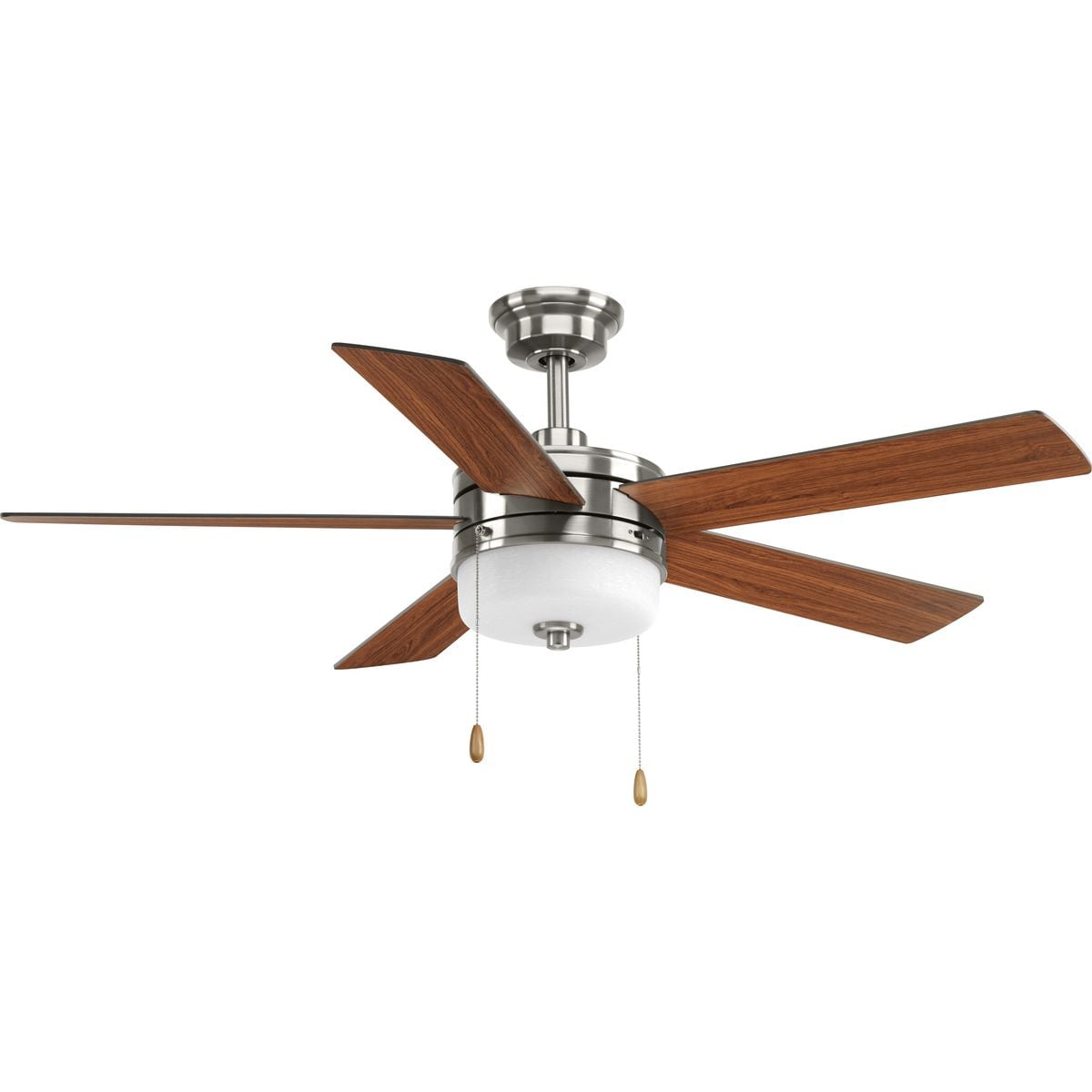 Progress Lighting P2558-0930K Verada 52-in Integrated LED Brushed Nickel with Medium Cherry/American Walnut Blades Ceiling Fan With Light ( 5 -Blade )