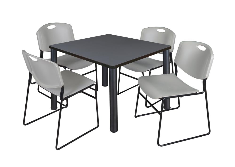 Regency TB3636GYBPBK44GY Breakroom Gray 4-Person Training Table (36-in W x 29-in H)