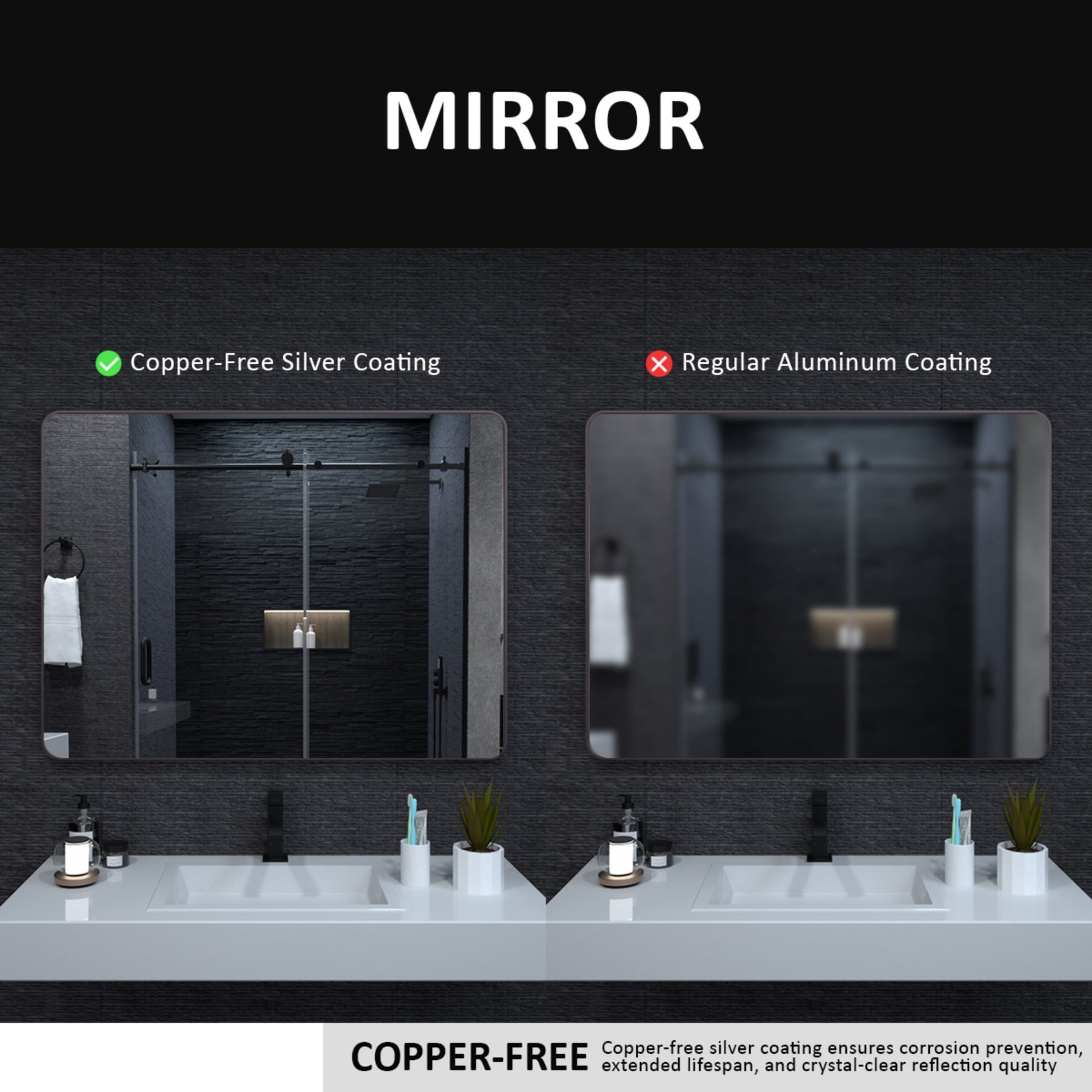 ToolCat SF1-25-YT Framed-Bath-Mirrors - View #5