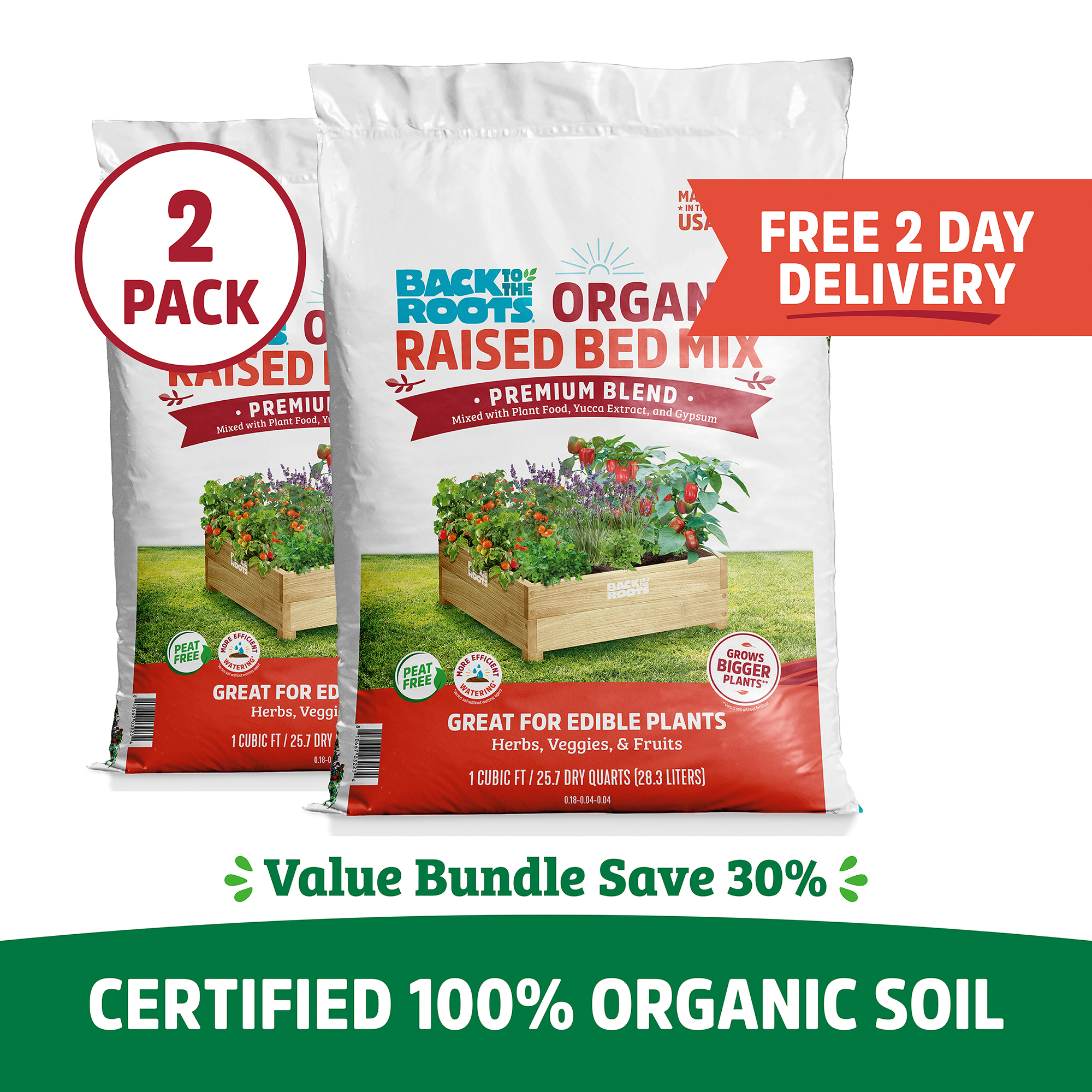Back to the Roots 2 Cubic feet All-purpose Organic Raised bed soil #47071-DS