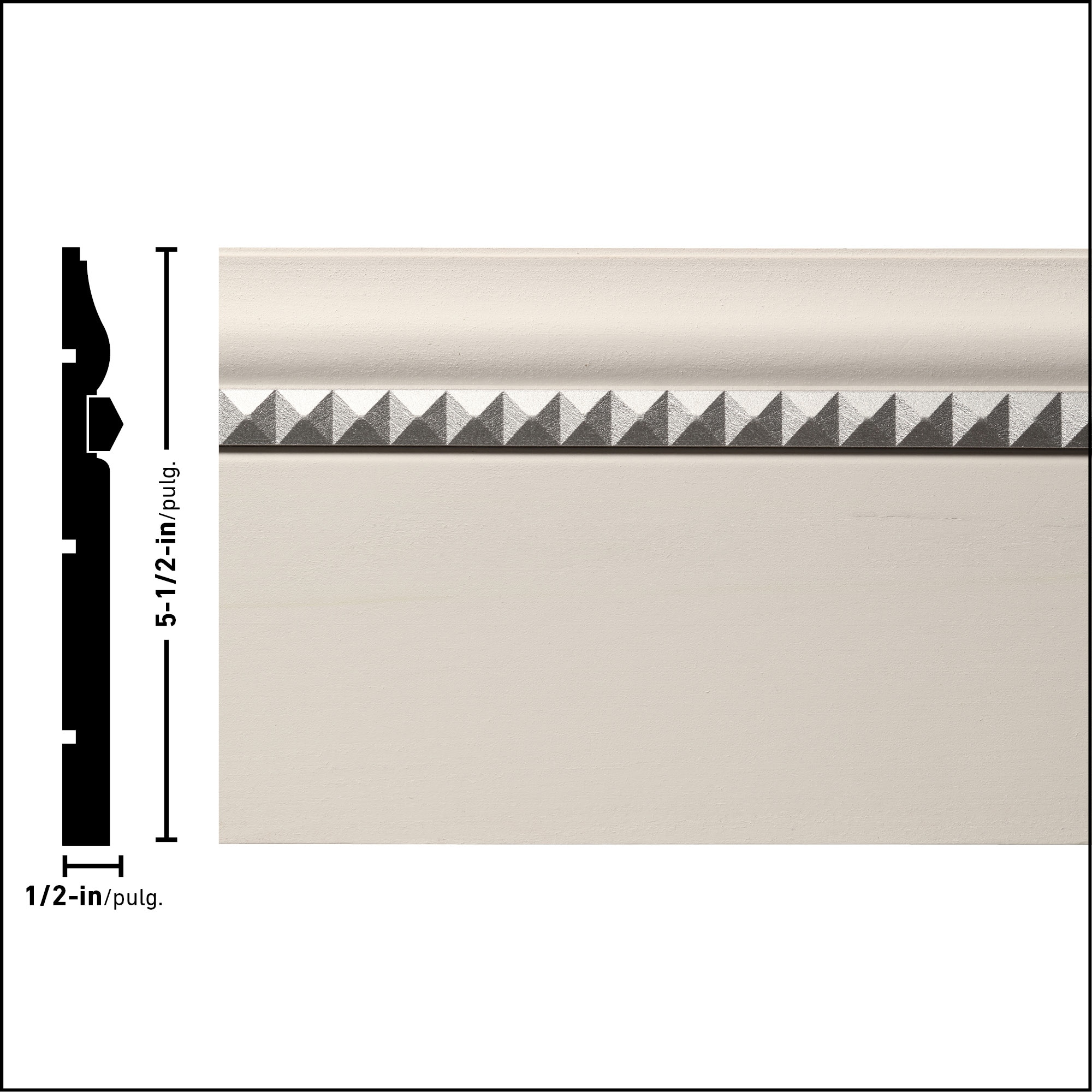 Ornamental Mouldings 1329-8PRIM03SLV Baseboard-Moulding - View #3