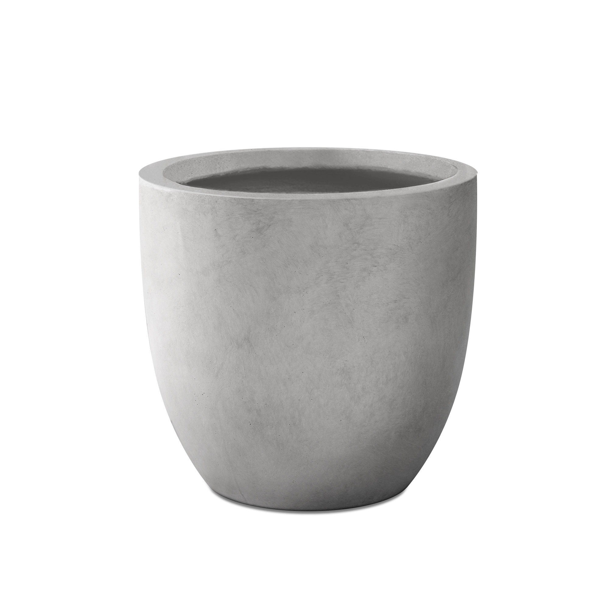 PLANTARA PA152B-8021 Round 12.5-Inches W Large Gray Fiberglass Contemporary/Modern Indoor/Outdoor Planter with Drainage Holes