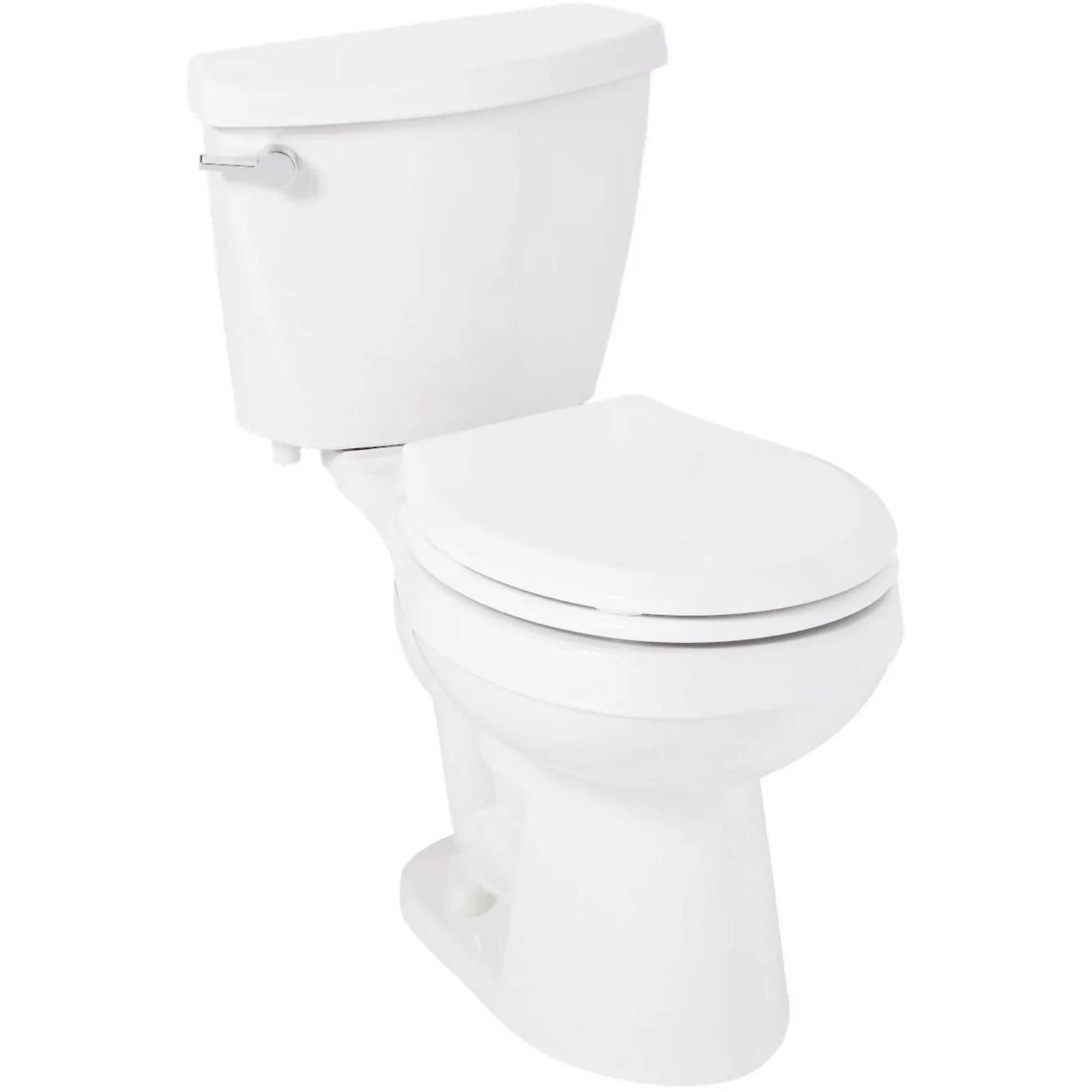 Signature Hardware 447365 Bradenton White Round Standard height Soft Close 2-piece Toilet 10-in Rough-In WaterSense 1.28 GPF