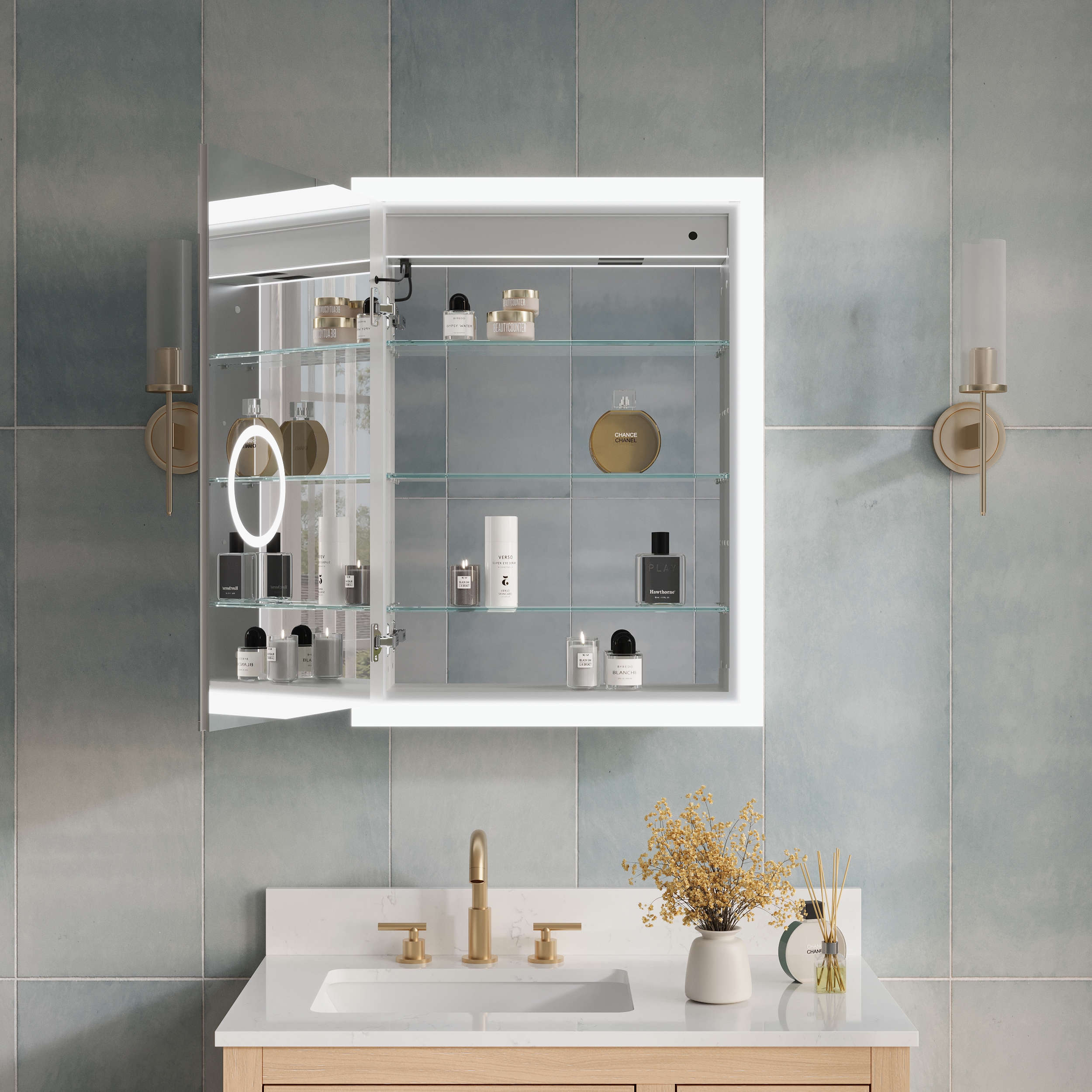 WELLFOR W13MCL2432L Bathroom-Medicine-Cabinets - View #3