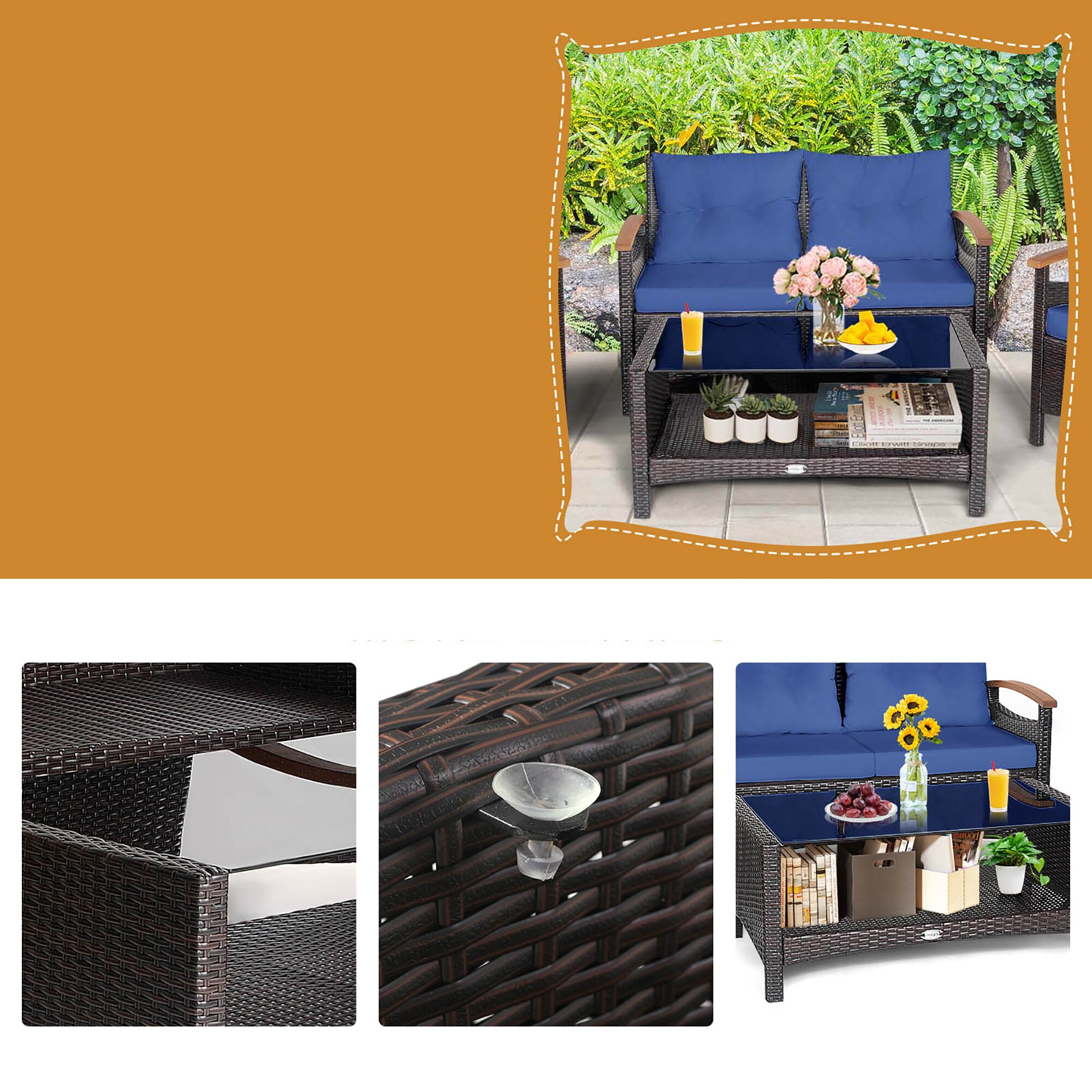 Costway HW69469NY+ Patio-Conversation-Sets - View #2