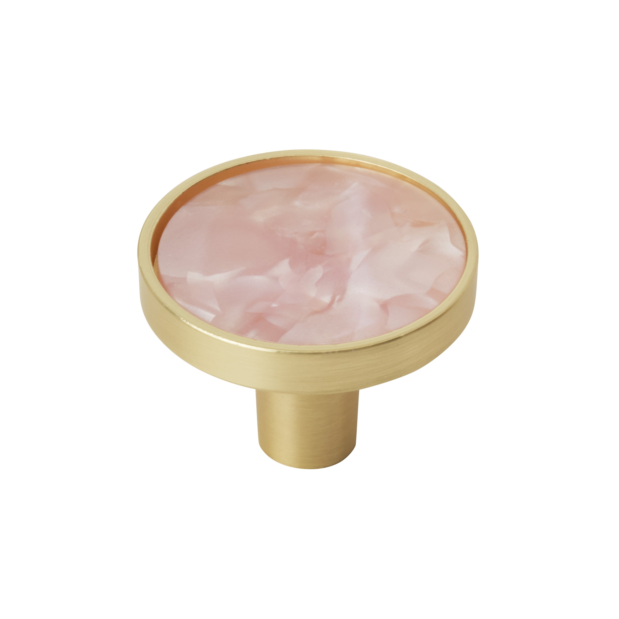 Amerock 2PK36971PNK Accents 1-1/4-in Gold and Pink Round Contemporary Cabinet Knob 2 -Pack
